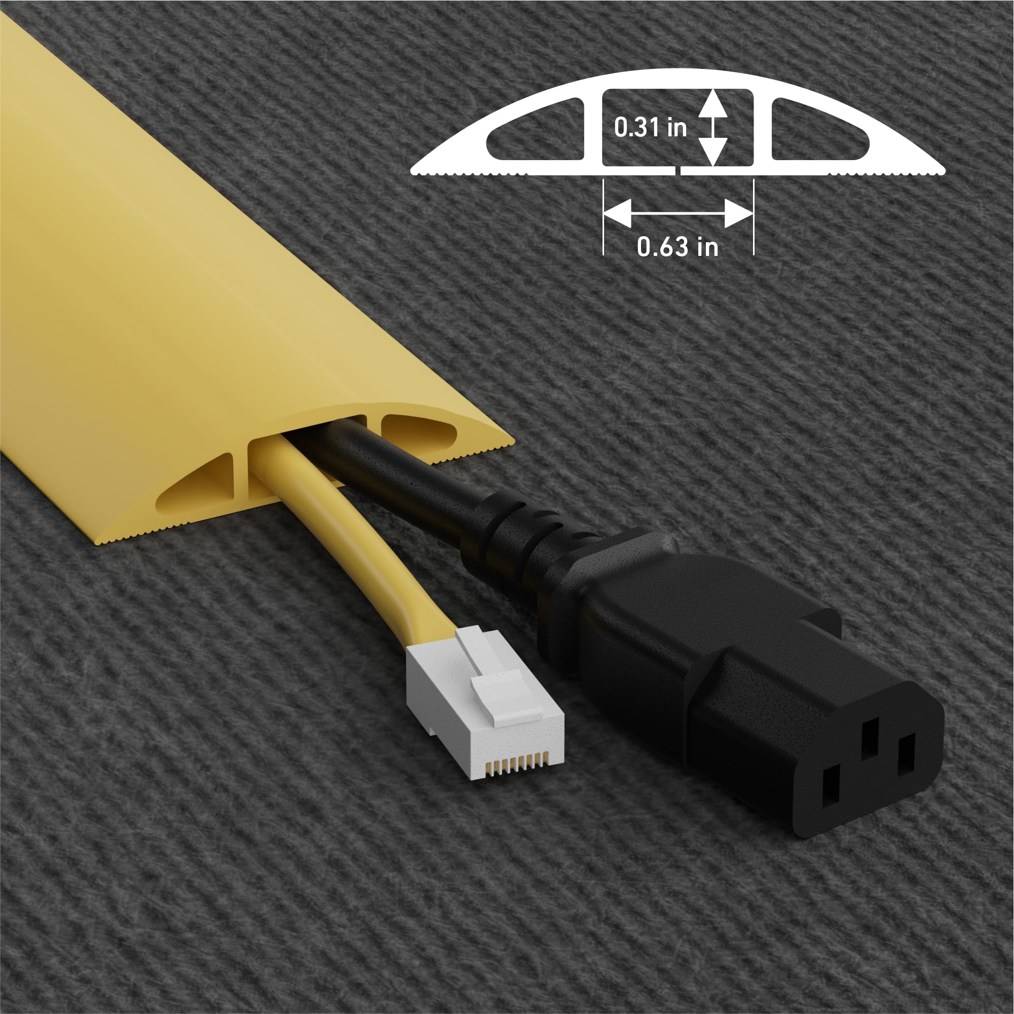 D Line 6Ft Floor Cord Cover, Floor Cable Protector, Extension Cord Cover, Protect Wires & Prevent Cable Trips, Cable Management