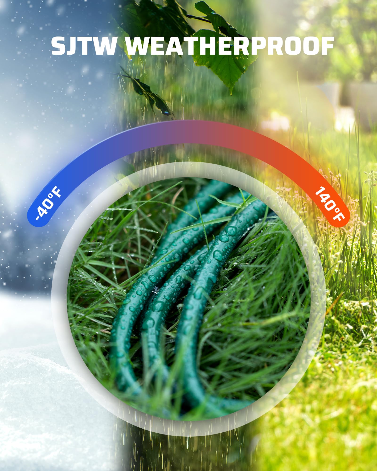 Dewenwils 2 Pack Extension Cord 3 Ft, Indoor Outdoor Extension Cord, 16/3 Awg Sjtw, Durable & Waterproof, 3 Prong Extension Cord
