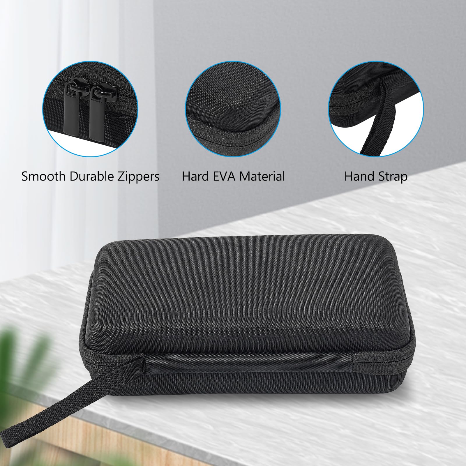 Procase Large Hard Travel Electronic Organizer Case For Macbook Power Adapter Chargers Cables Tech Organizer Hard Drive Usb Flash Disk Sd Card Portable Electronics Accessories Bag  Black