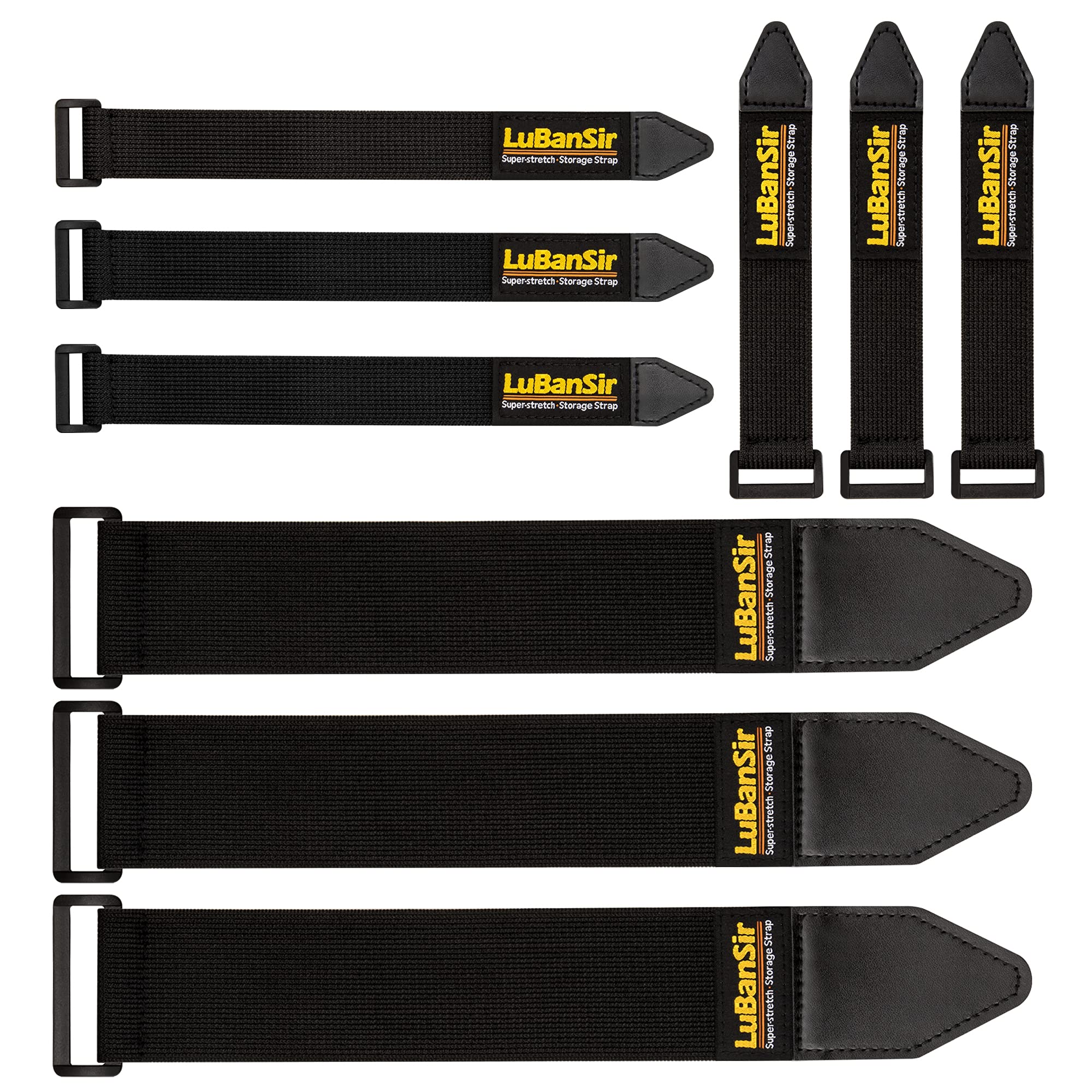 Lubansir Cinch Straps, Assorted 9 Pack(6/9   /12) Super Stretch Storage Straps Fit House, Garage, Workshop, Boat, Car Organizati