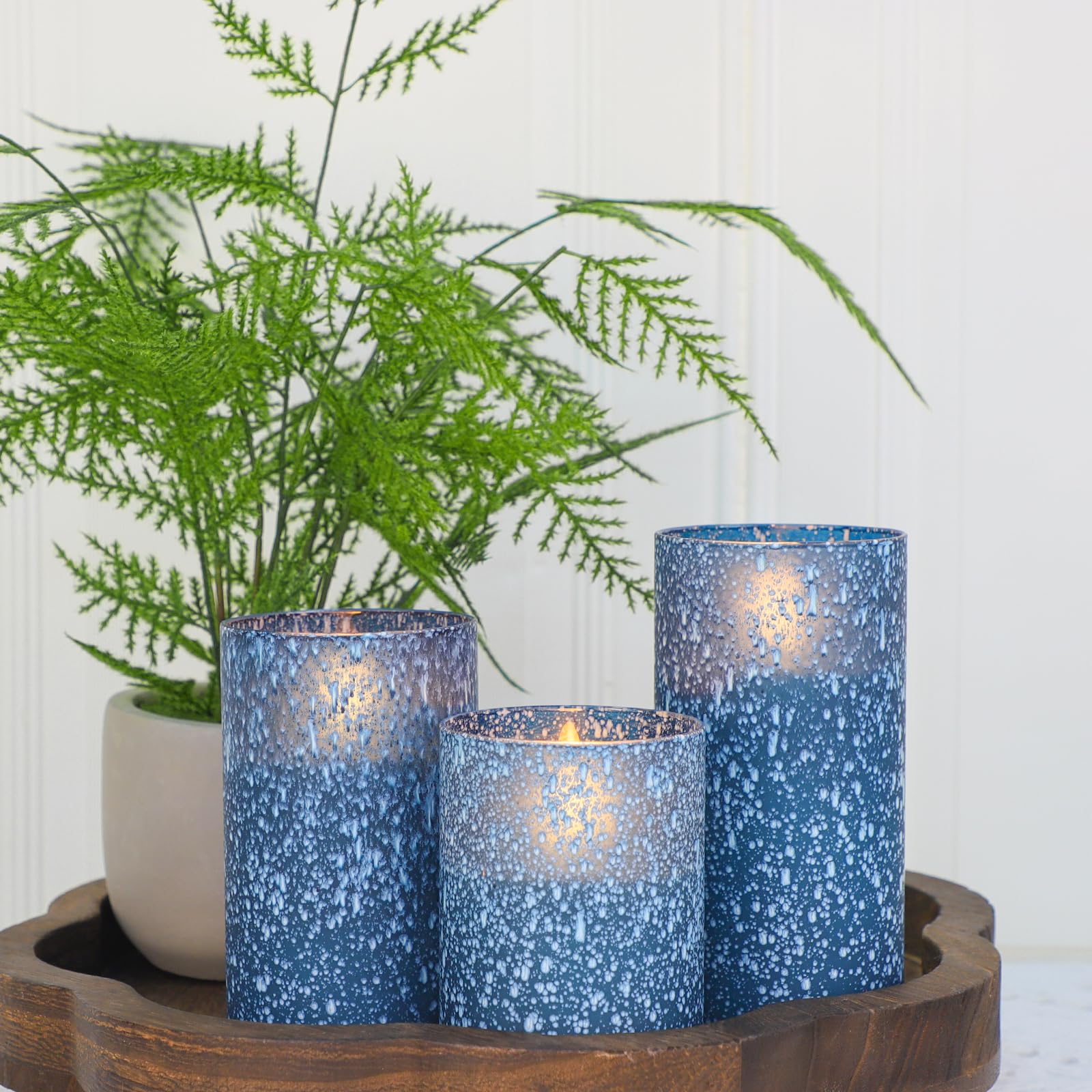 Covege Flameless Candles With Remote   Battery Operated Candles With Timer, Flickering Real Wax Led Pillar Christmas Candles For