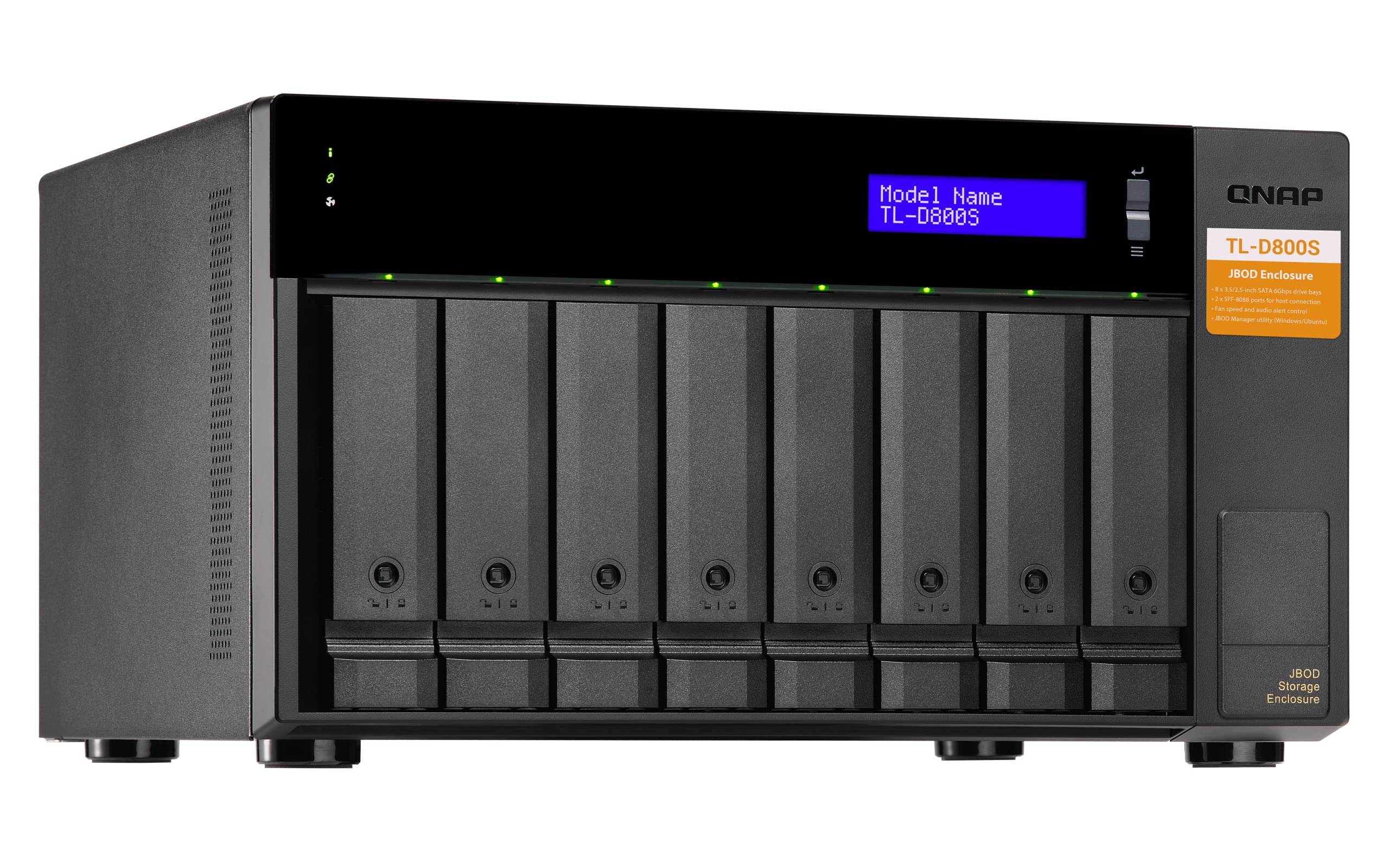 QNAP TL D800S 8 Bay SATA 6Gbps JBOD Storage Enclosure. PCIe SATA Interface Card (QXP 800eS A1164) Included