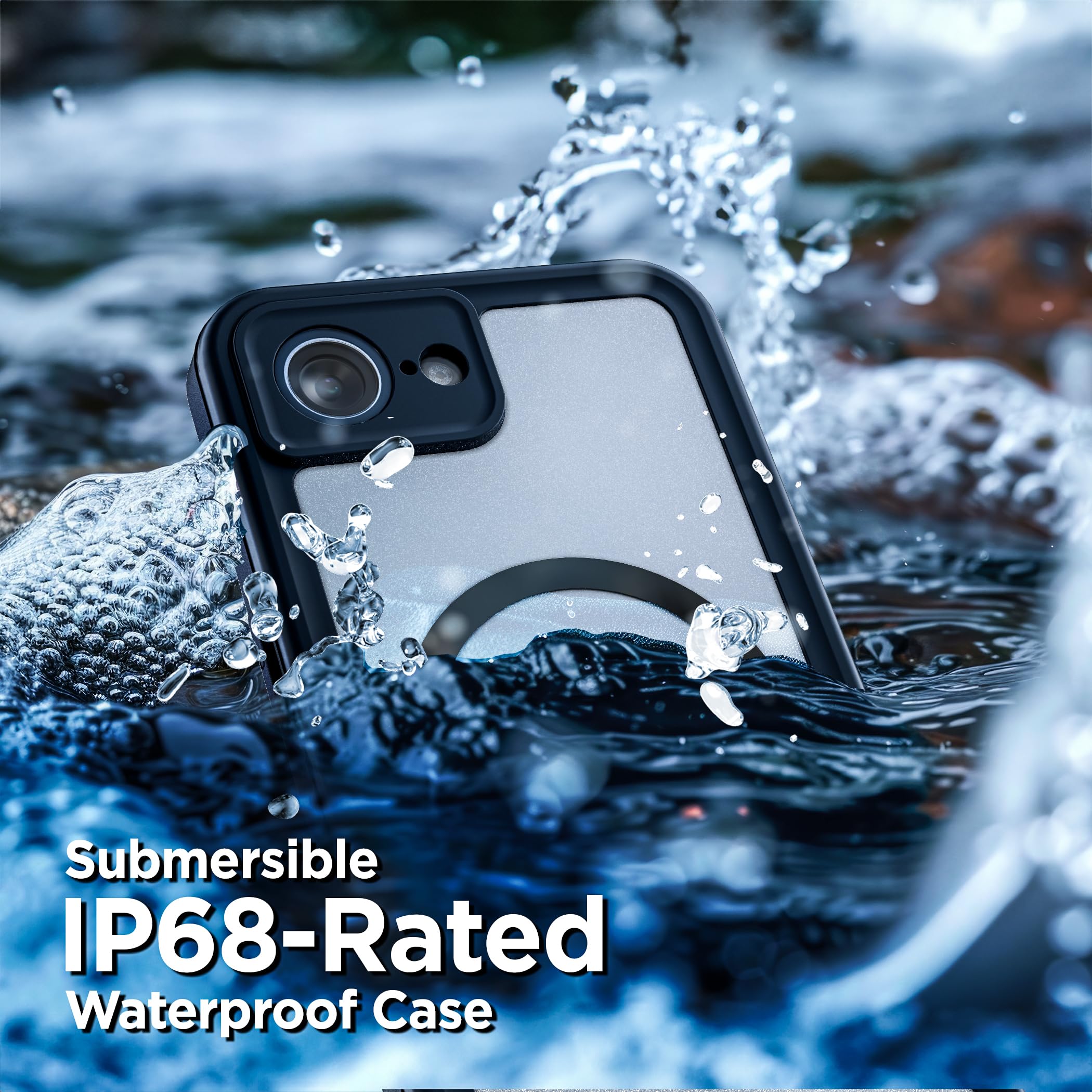 Encased For Iphone 16E Waterproof Case (2025) Full-Body Protective Phone Case With Built-In Screen Protector And Port Cover (Mag
