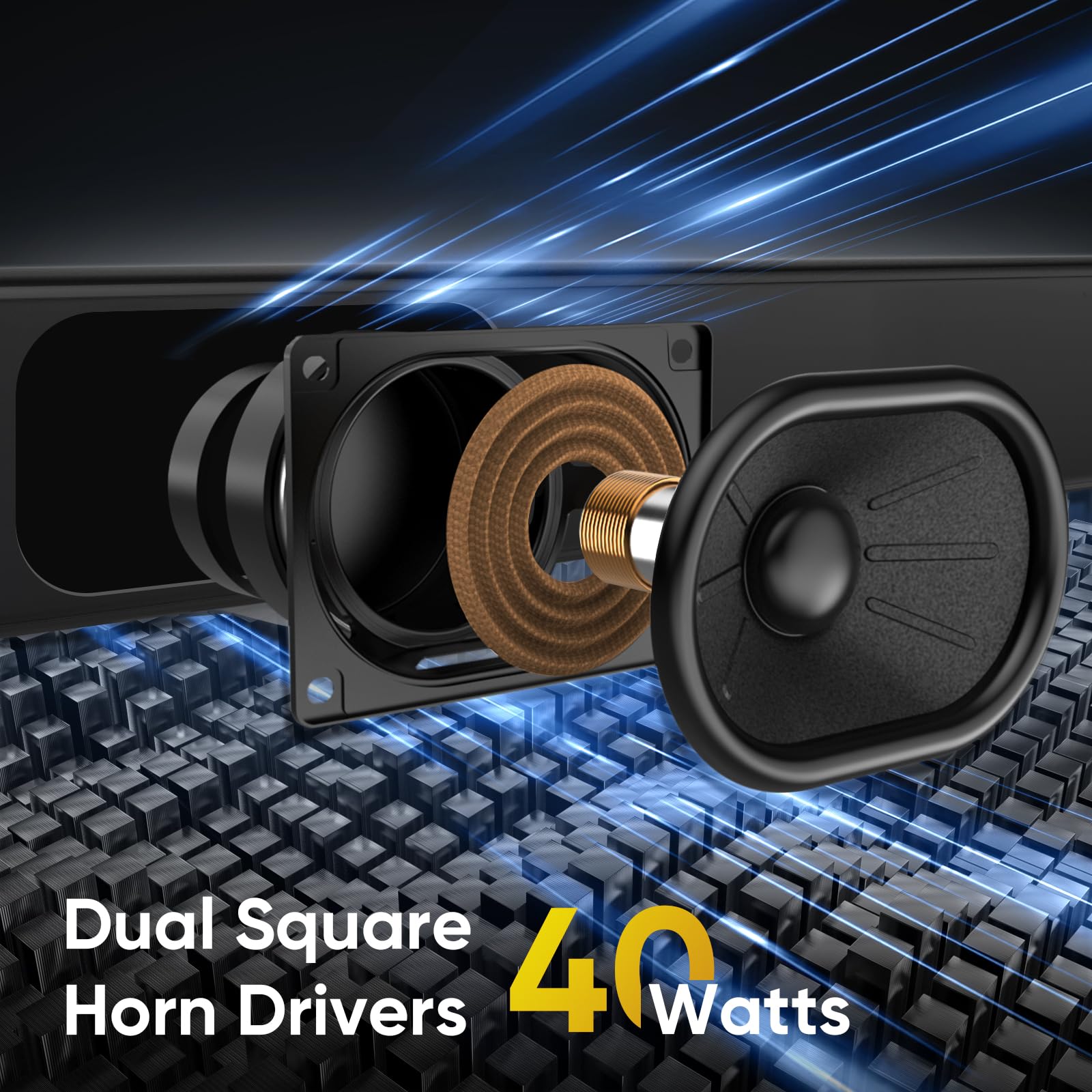 Riowois Sound Bar For Smart Tv, Soundbar Tv Speakers With Customized Bass Reflector, Compact Design And Easy Set Up, Home Audio