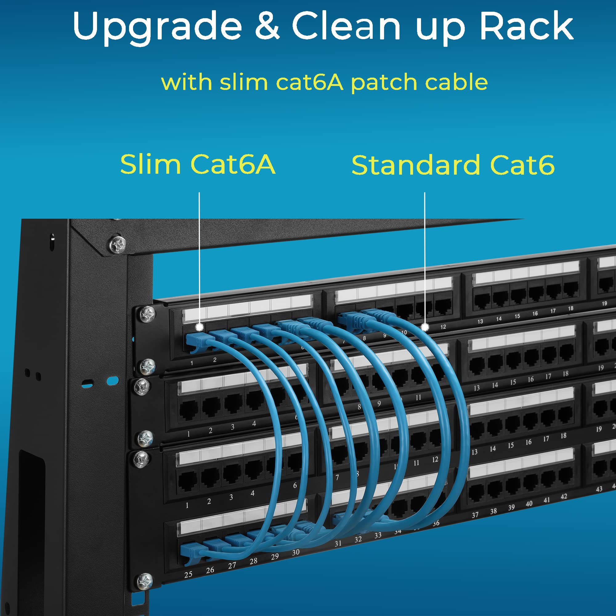 Rapink Cat6A 3Ft Ethernet Cables (24 Pack)   Slim, 10G Support, Snagless, Flexible With Gold Plated Connectors