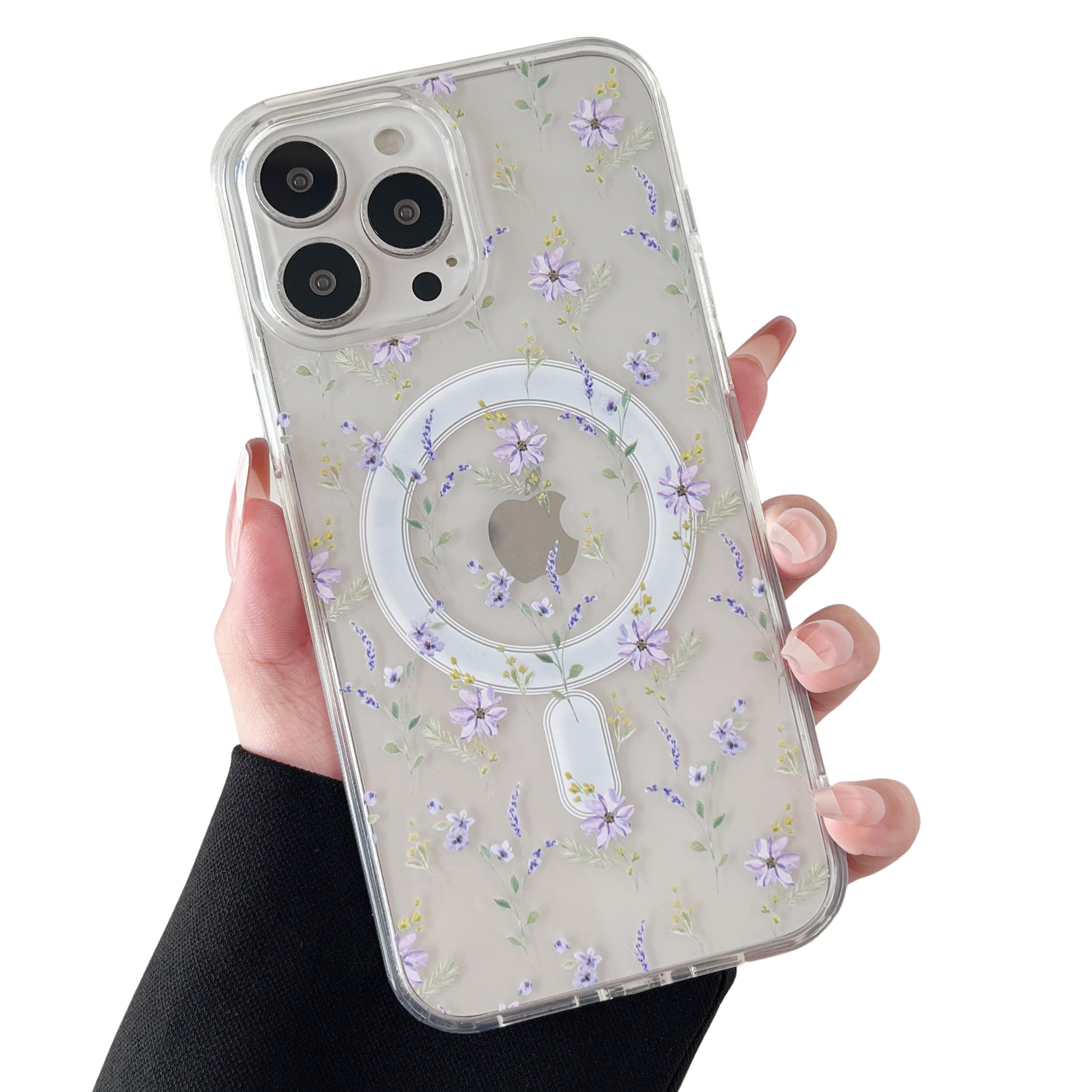ZTOFERA for iPhone 14 Pro Max Magnetic Case Compatible with Magsafe,Aesthetic Floral Pattern Design Cute for Girl Women,Anti-Dro