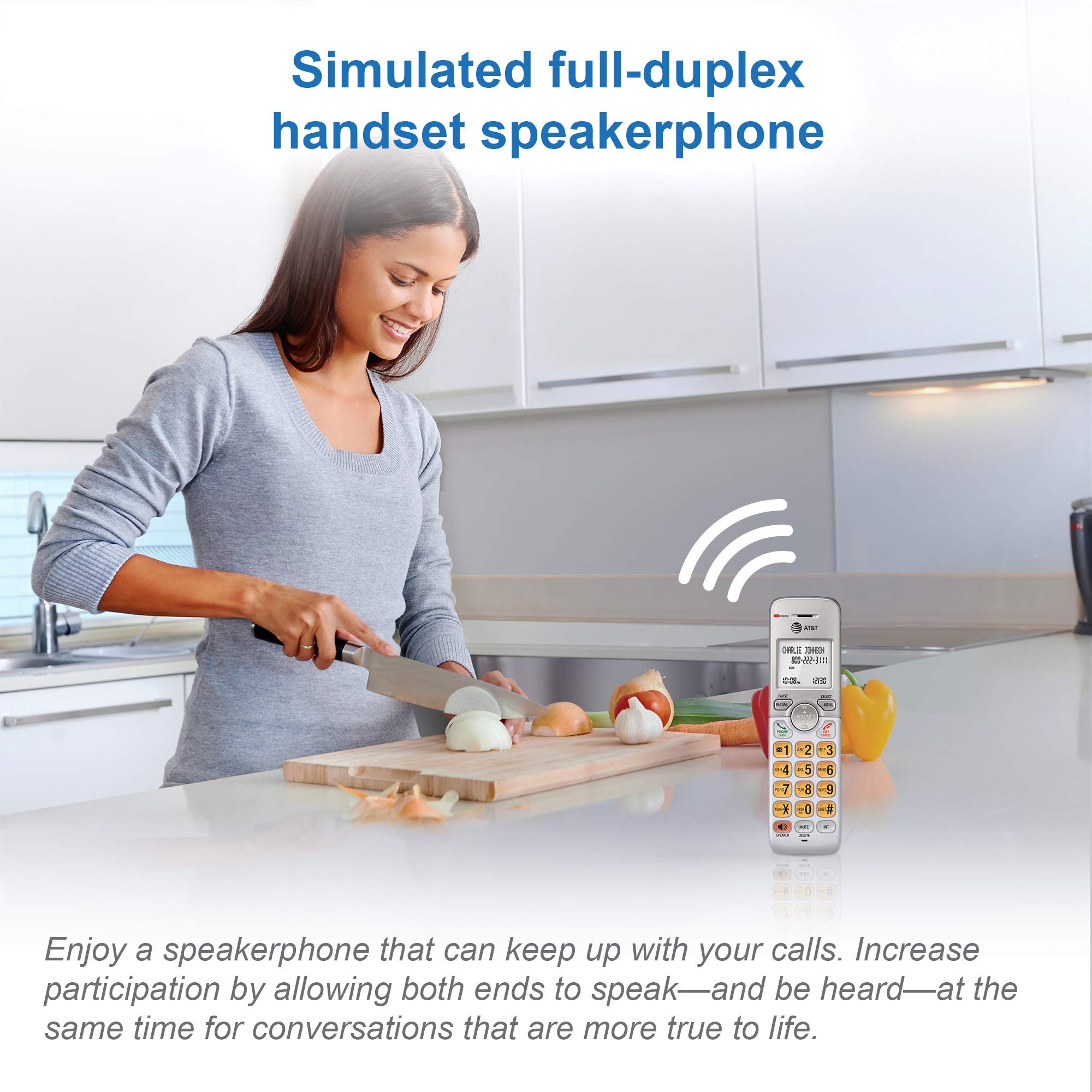 At&T El51103 - Dect 6.0 Cordless Home Phone. Full-Duplex Handset Speakerphone, Backlit Display, Lighted Keypad, Caller Id/Call W