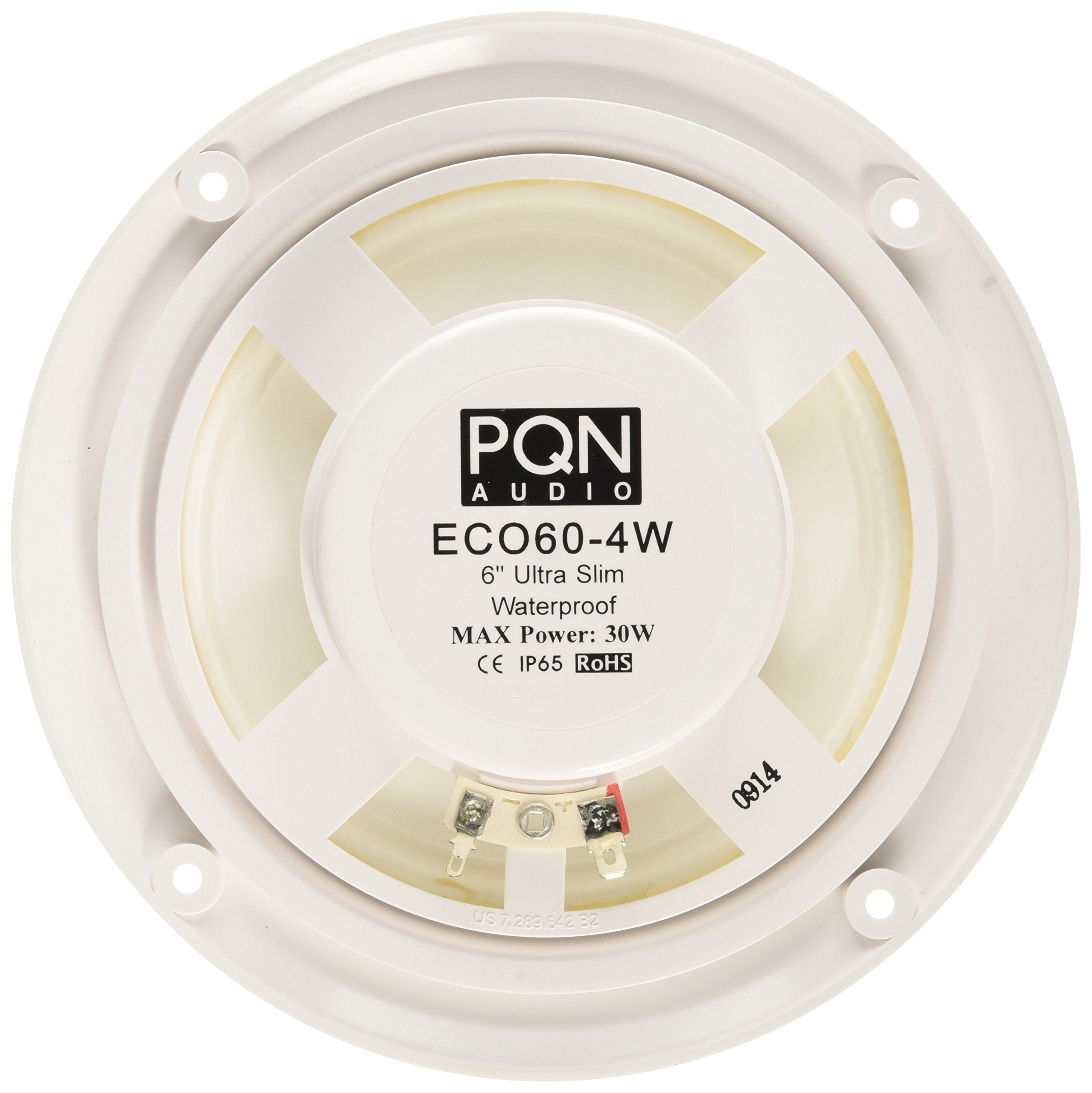 Pqn Enterprises Eco60 4W Waterproof Ultra Slim Rv Marine Speaker, White, 6''