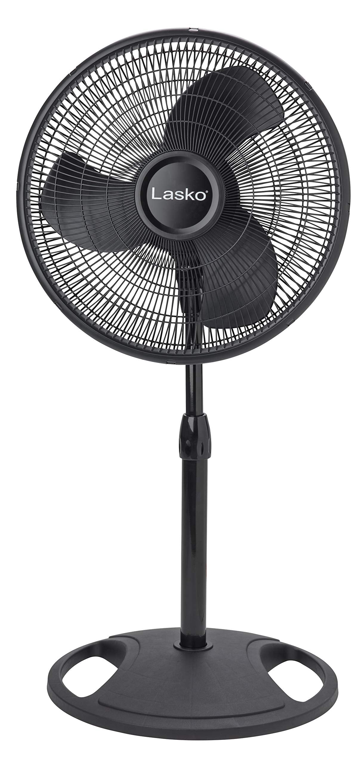 Lasko 16-Inch 3-Speed Oscillating Floor Fan With Adjustable Height, Tilt-Back Head, Widespread Oscillation, And Patented Blue Pl