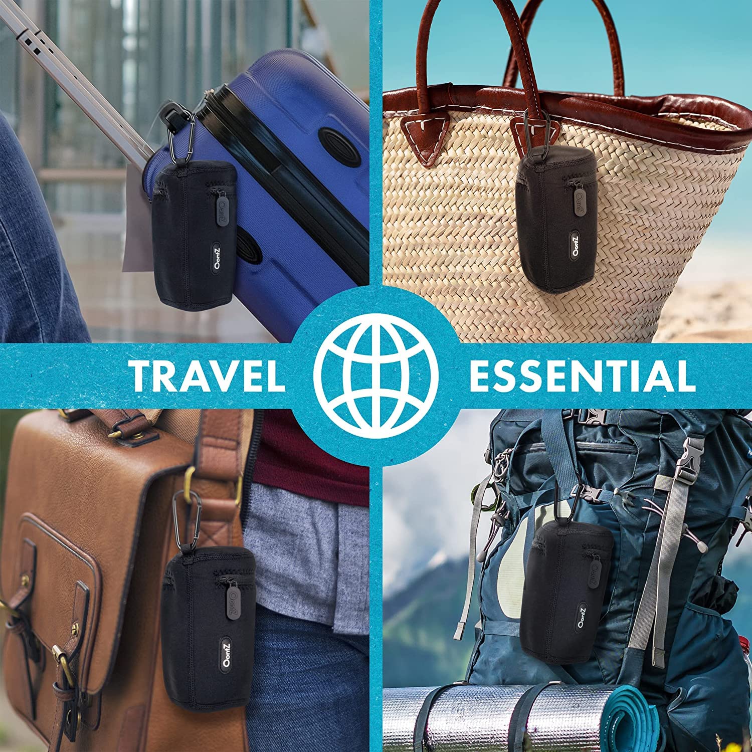 Portable Speaker Carry Case - Fits Oontz Angle 3 Ultra Speakers - Soft Case With Interior Cable Storage And Aluminum Carabiner B