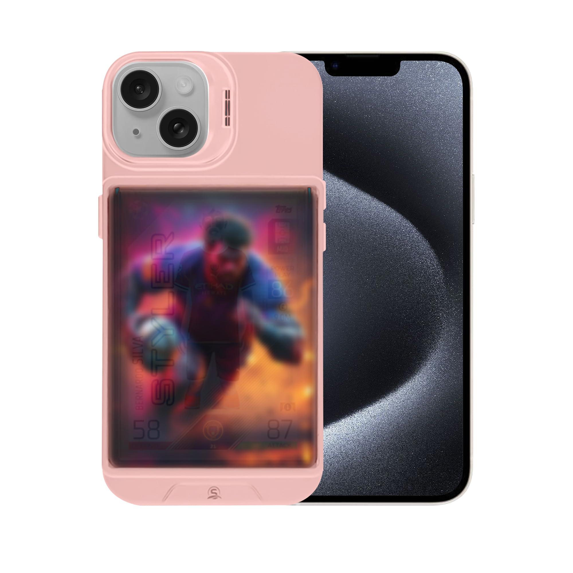 TopWrack Display Phone Case for iPhone 13 / iPhone 14 - Clear Back Card Holder Case with Built-in Kickstand, Includes 5 Protecti