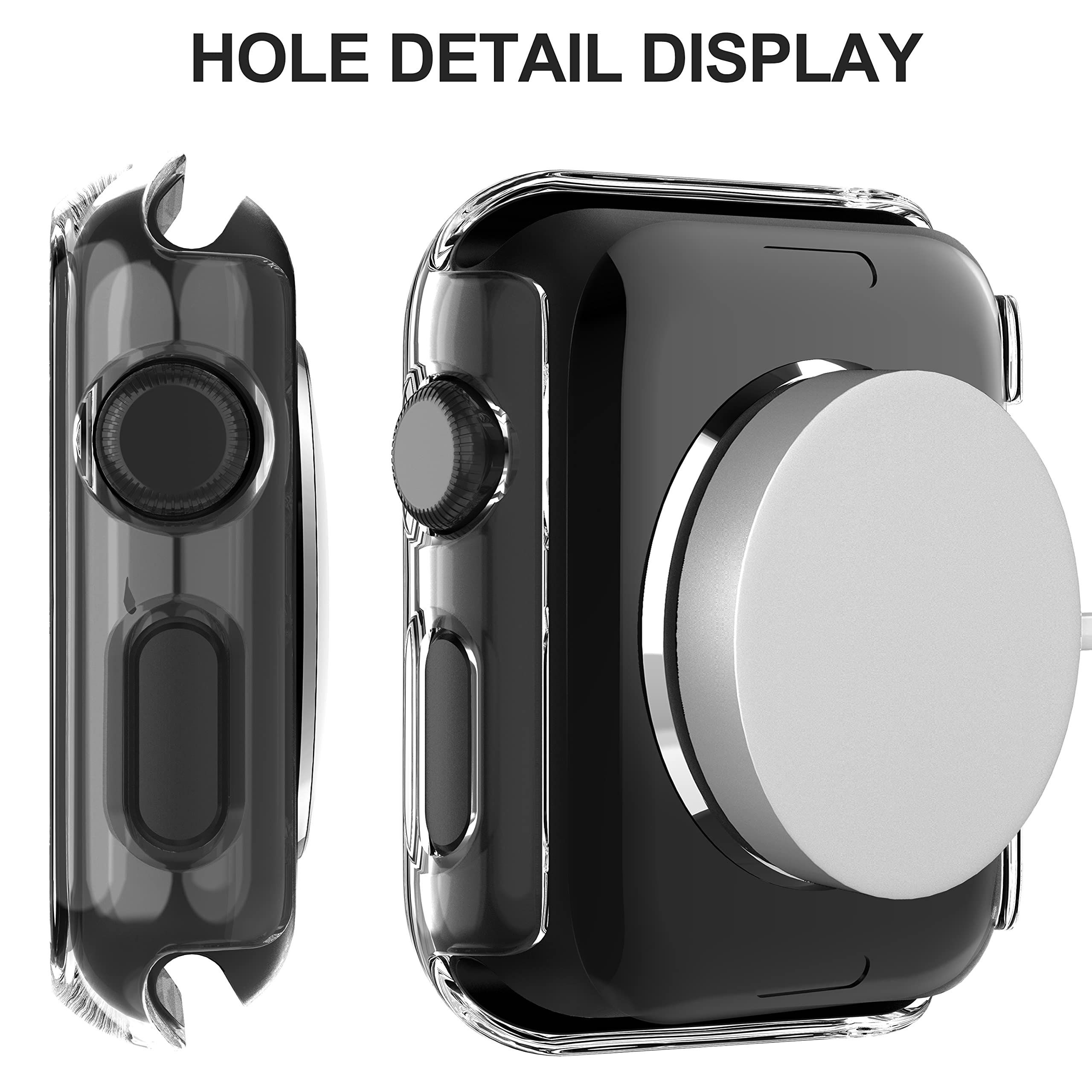 Diruite 2 Pack For Apple Watch Series 8/7/6/5/4/3/2/1 42Mm Screen Protector Case,All Around Tempered Glass Screen Protector Case