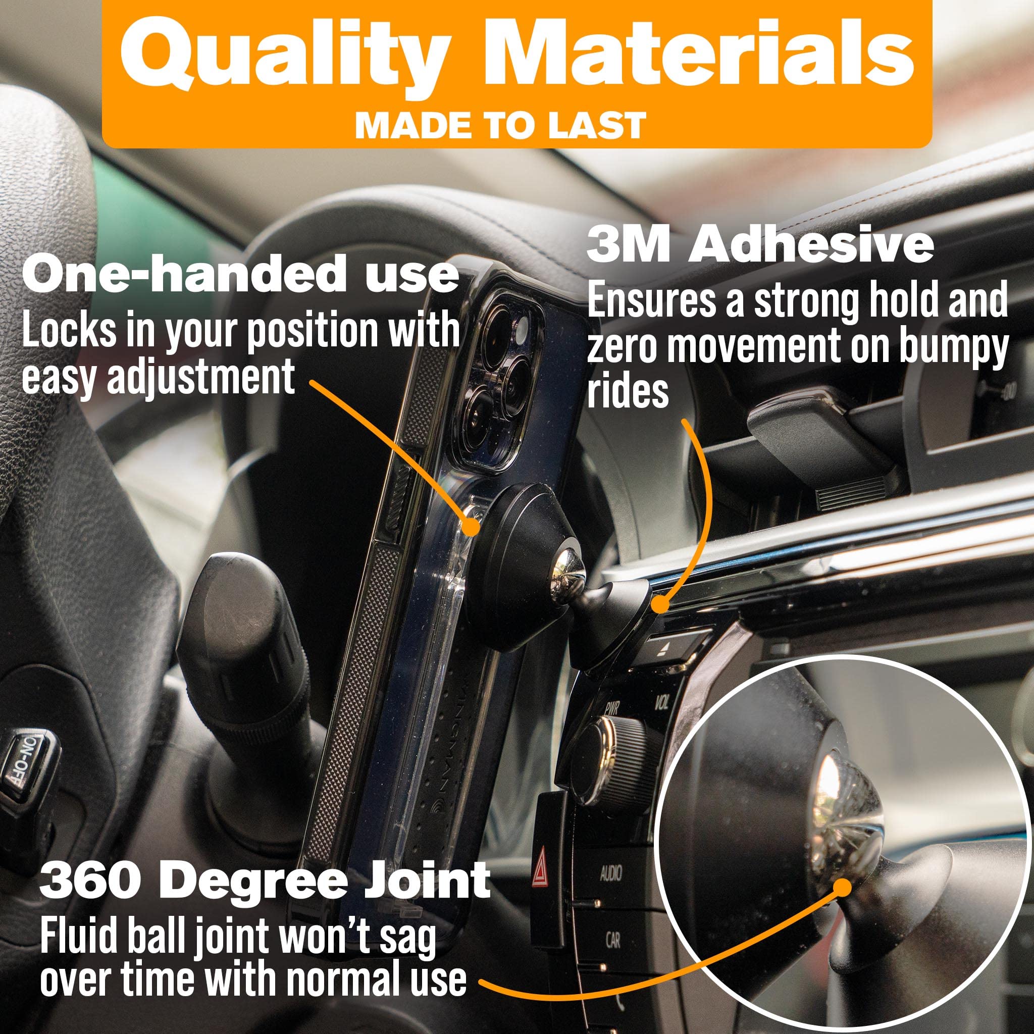 Scooch Magnetic Phone Mount For Car Compatible With Any Smartphone [Wingmount] Strong Magnets, Adjustable Magnetic Phone Holder