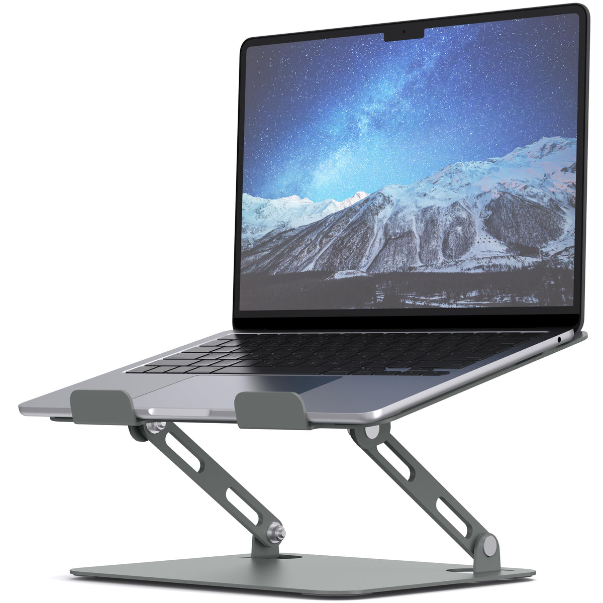 Soundance Laptop Stand For Desk With Stable Heavy Base, Adjustable Height Multi Angle, Ergonomic Metal Riser Holder, Foldable Mount Elevator, Compatible With 10 To 15.6 Inches Pc Computer, Grey