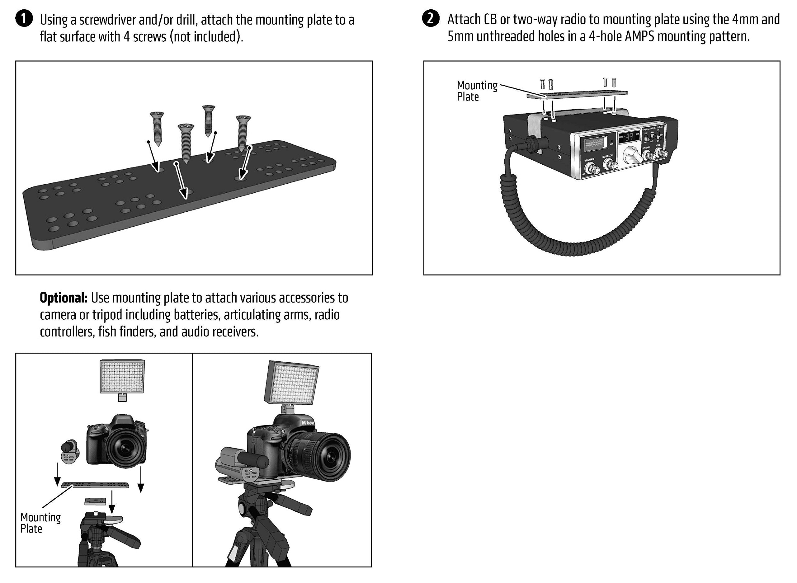 Arkon Mounts Universal Marine Electronic Fishfinder Mounting Plate