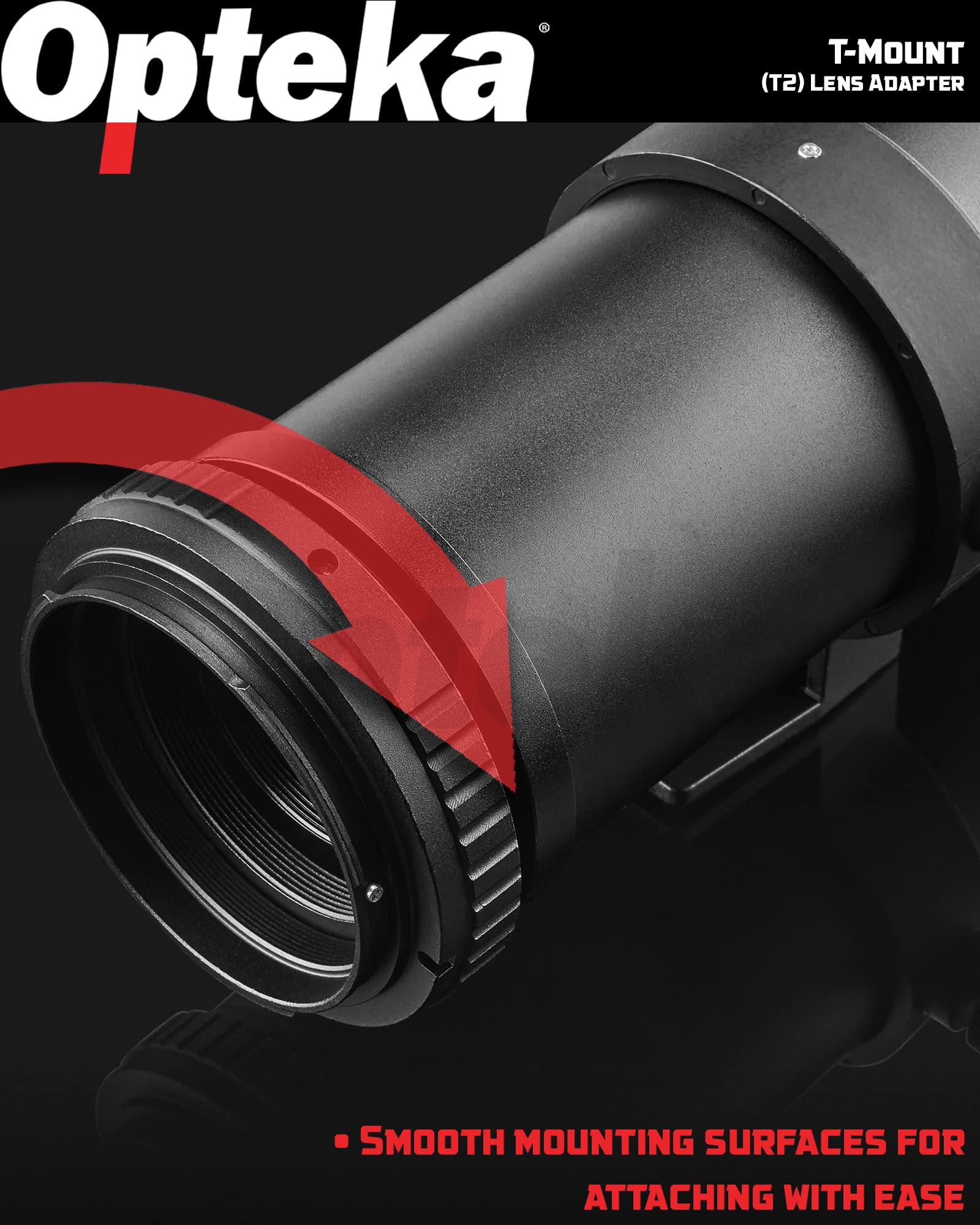 Opteka T-Mount (T2) Adapter Compatible With Canon Ef Eos 80D, 77D, 70D, 60D, 60Da, 50D, 7D, 6D, 5D, 5Ds, T7I, T7S, T6S, T6I, T6,