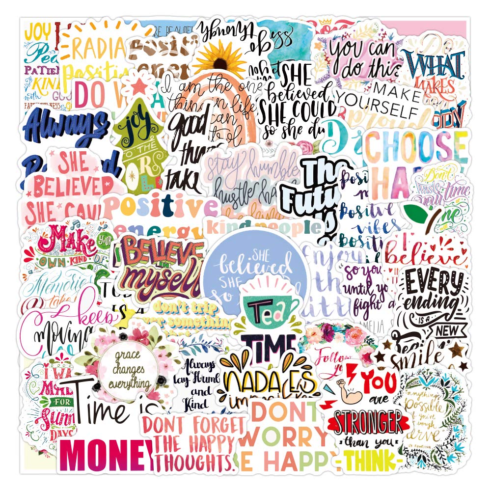 50 Pcs Inspirational Stickers Reward Motivational Decals For Teens Students Teachers Employees Water Bottle Laptop Vinyl Waterpr