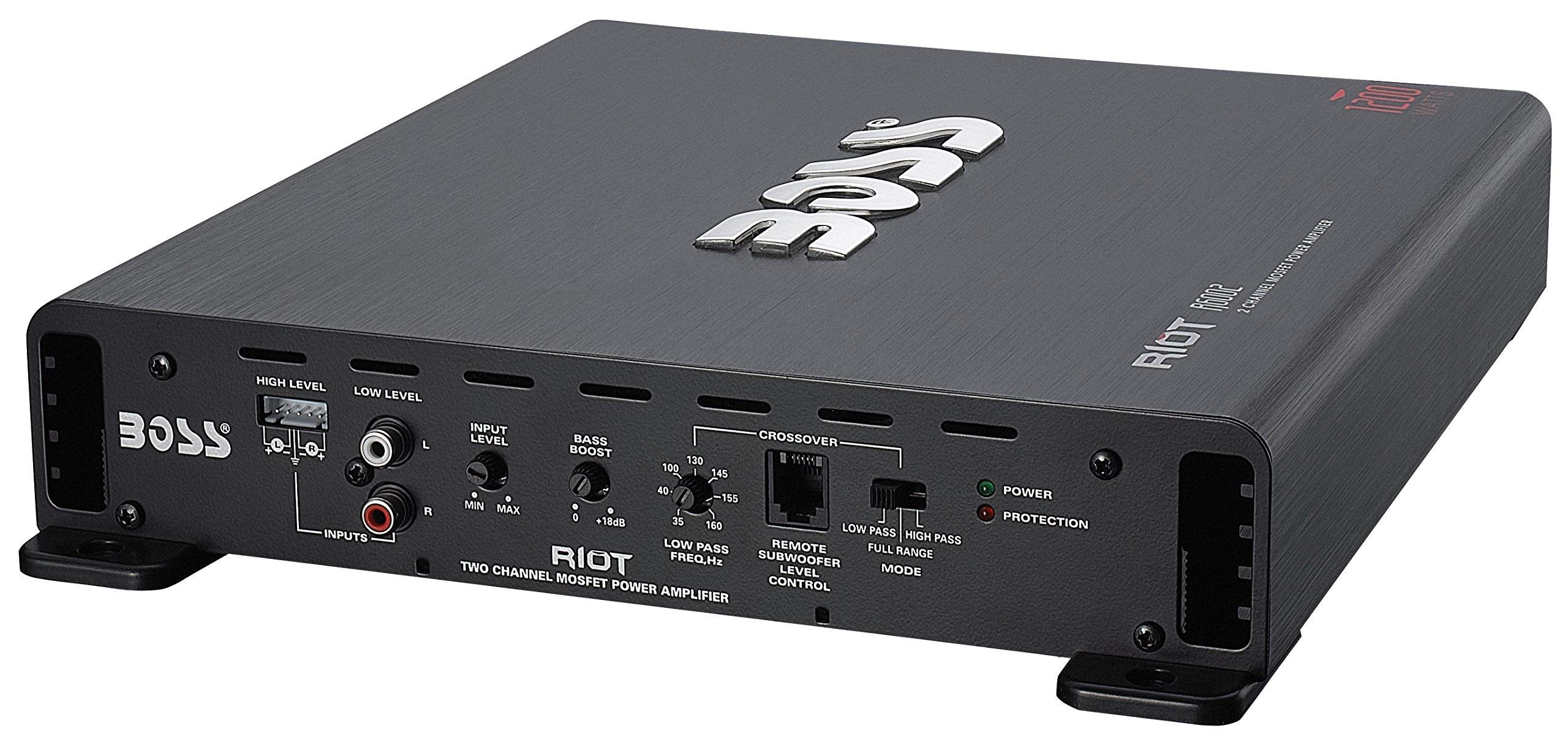 BOSS Audio Systems R6002 Riot Series 1200W 2-Channel Class A/B Car Audio Stereo Amplifier Black