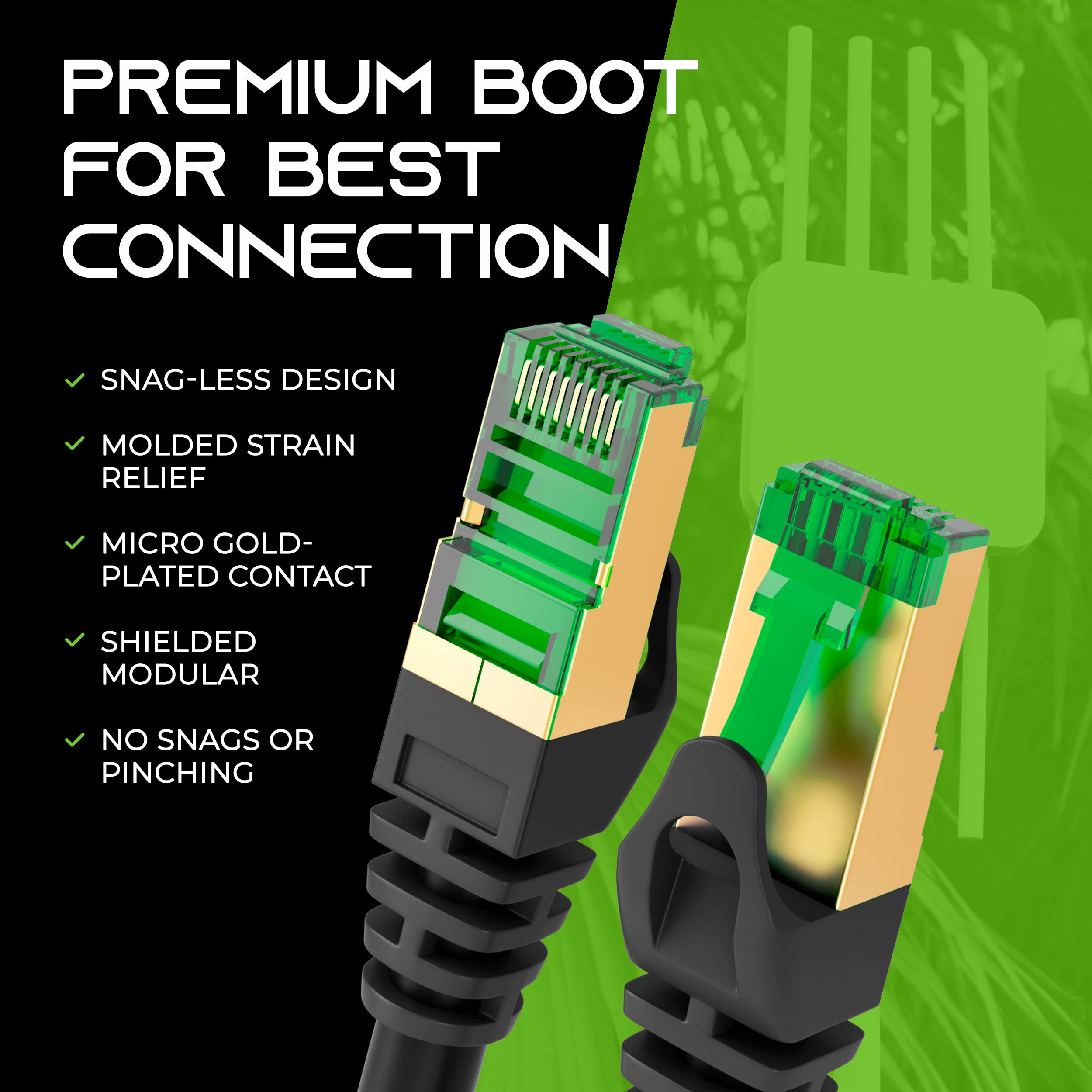 Gearit Cat7 Outdoor Ethernet Cable (25Ft) Sftp Shielded Foil Twisted Pair, Pure Copper, Lldpe, Waterproof, Direct Burial, In Gro