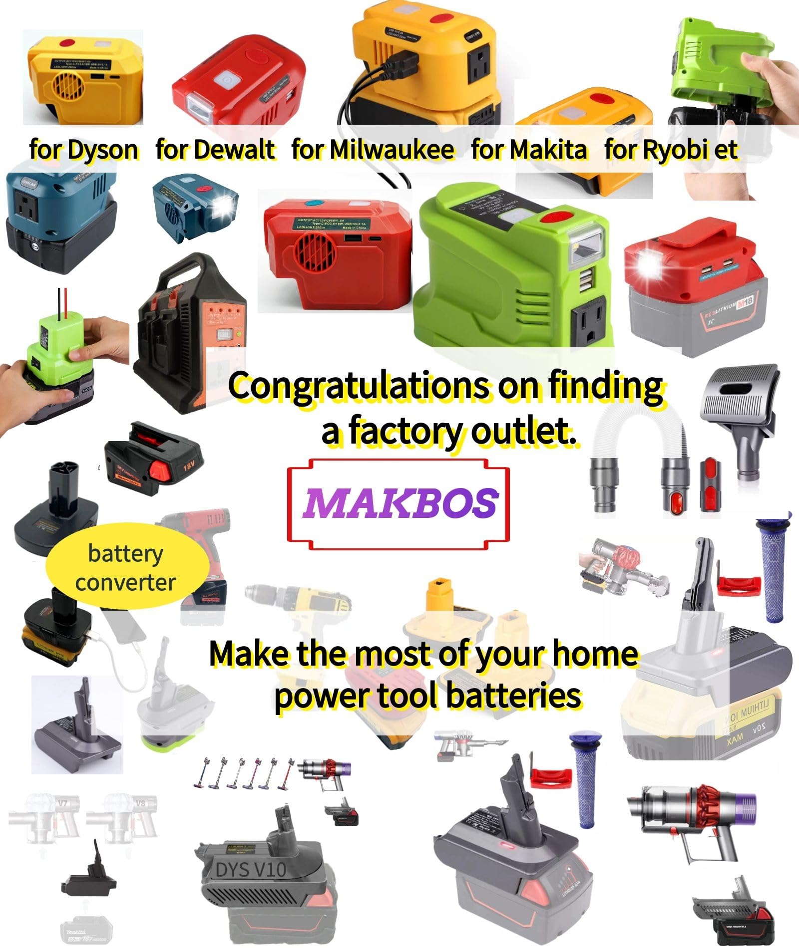 Replacement For Dyson V7V8 Vacuum Battery,Battery Adapter For Milwaukee 18V Lithium Battery,For Dyson V7V8 Absolute V7V8 Animal,