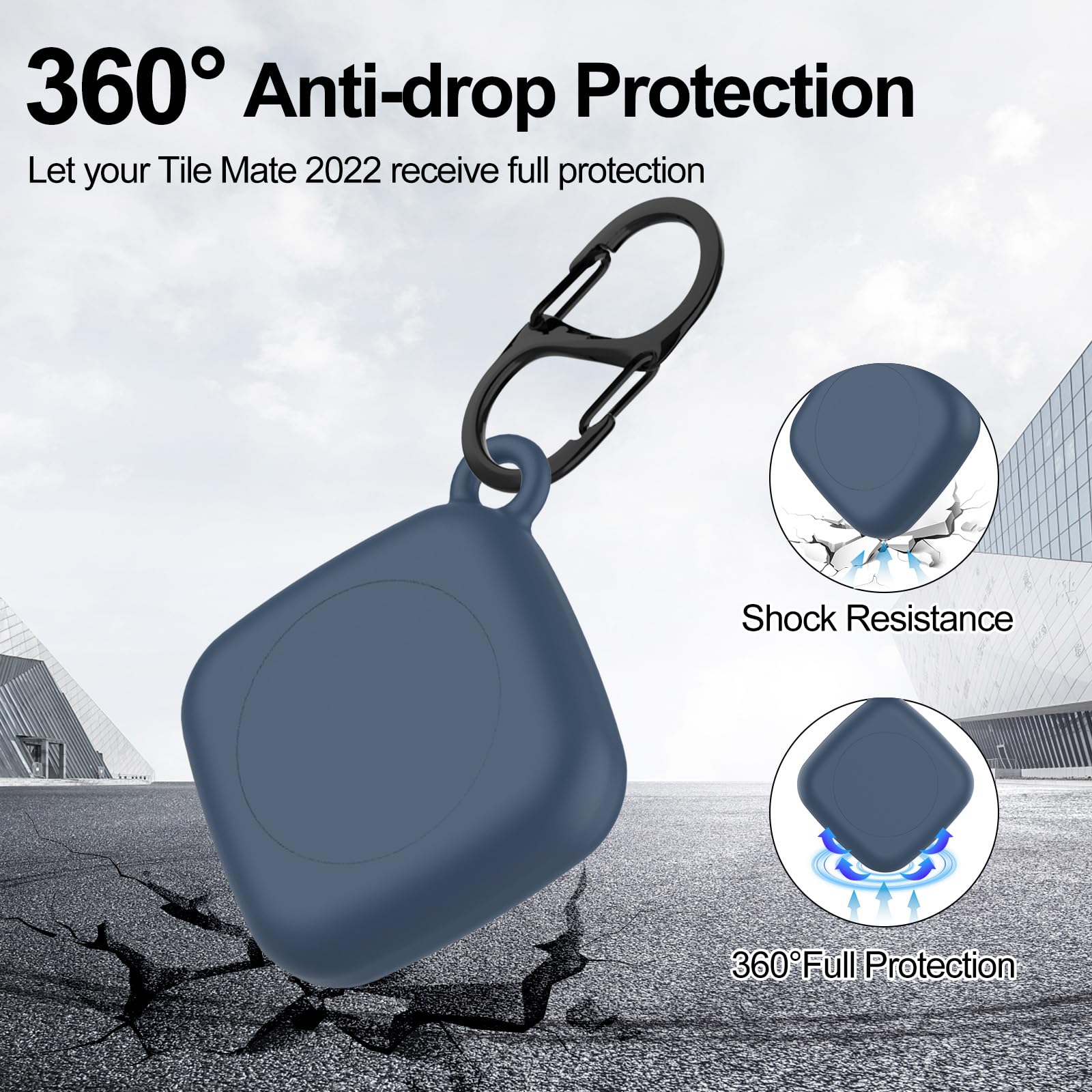 Silicone Case For Life360 Tile Tracker 2 Pack, For Tile Mate 2022 Full Body Ipx8 Waterproof And Anti-Scratch Protective With Car