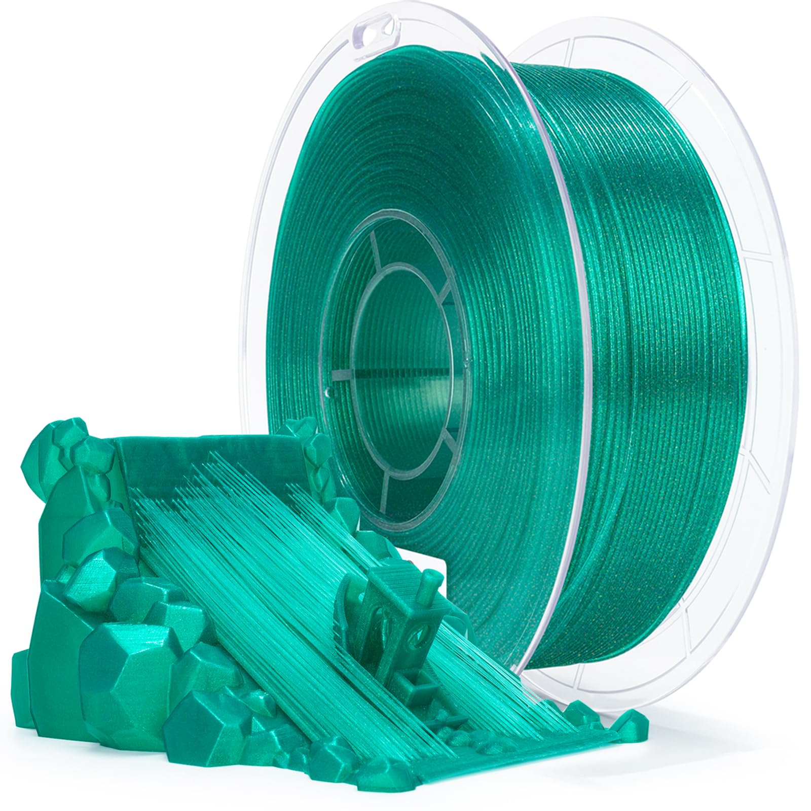 ZIRO PLA Filament 1.75mm, Iridescent PLA Series, Sparkle Glitter with Colorful Base, Twinkling 3D Printing Material,1kg Spool, D
