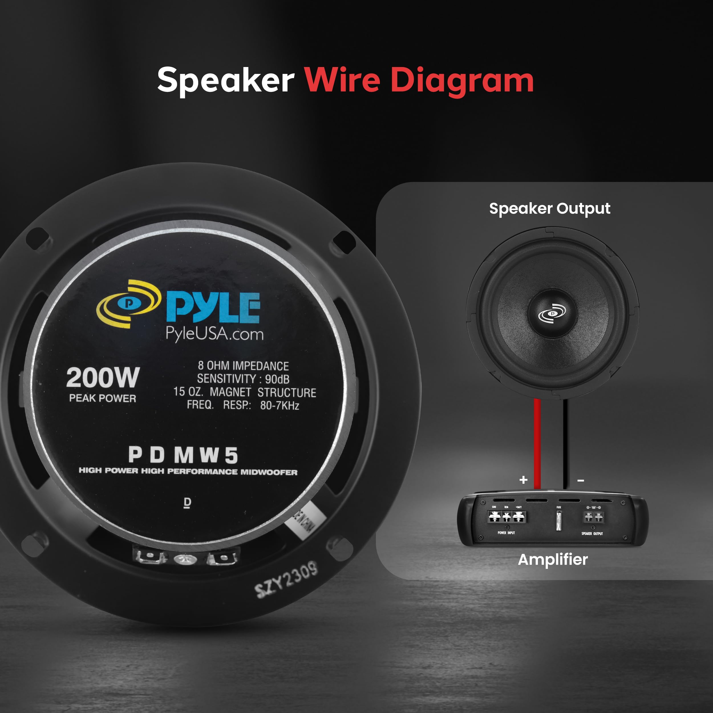 5 Inch Car Midrange Driver   200 Watt High Powered Car Audio Sound Component Speaker System W/ High Temperature Kapton Voice Coi