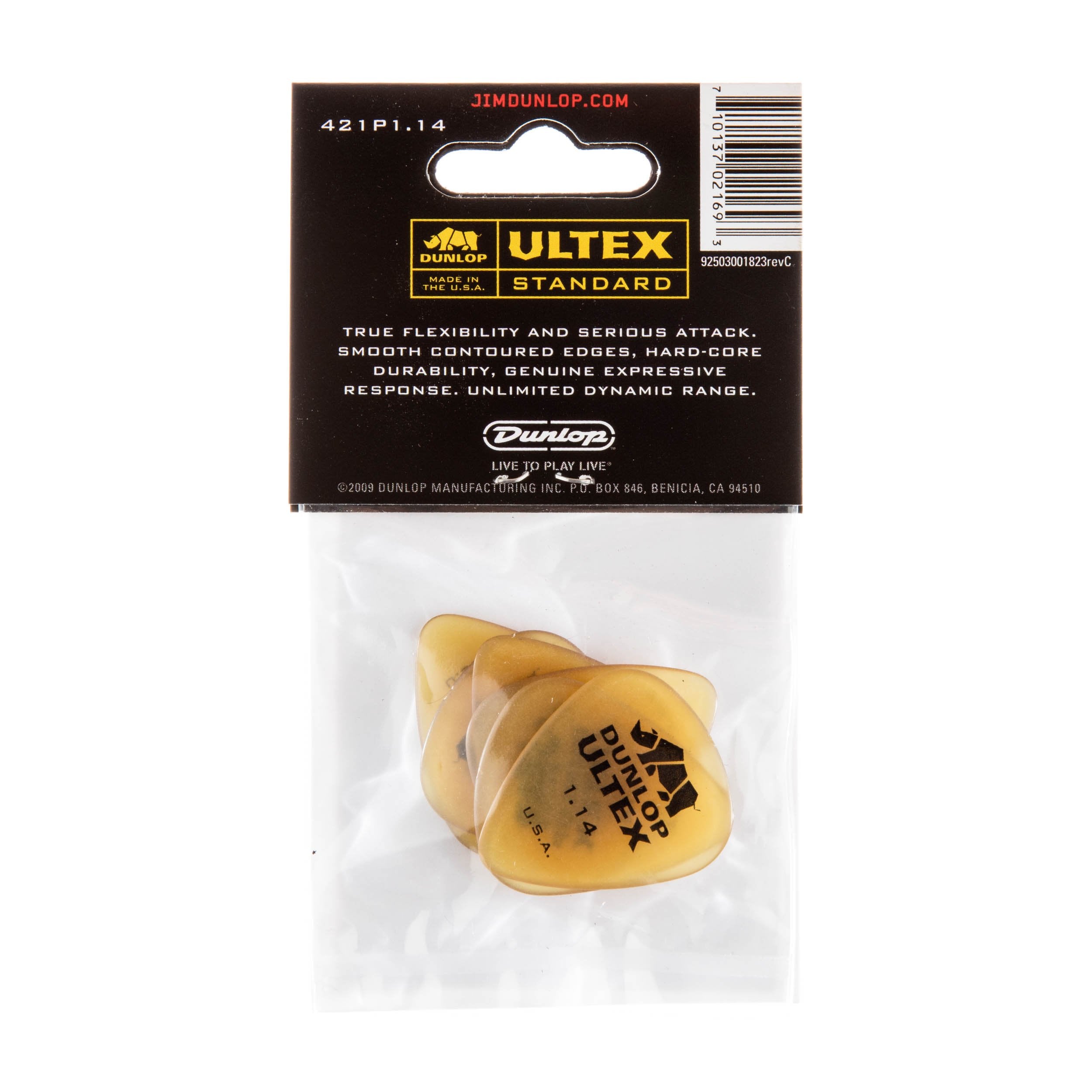 Dunlop 421R114 1.14Mm Ultex Guitar Picks, 72 Pack