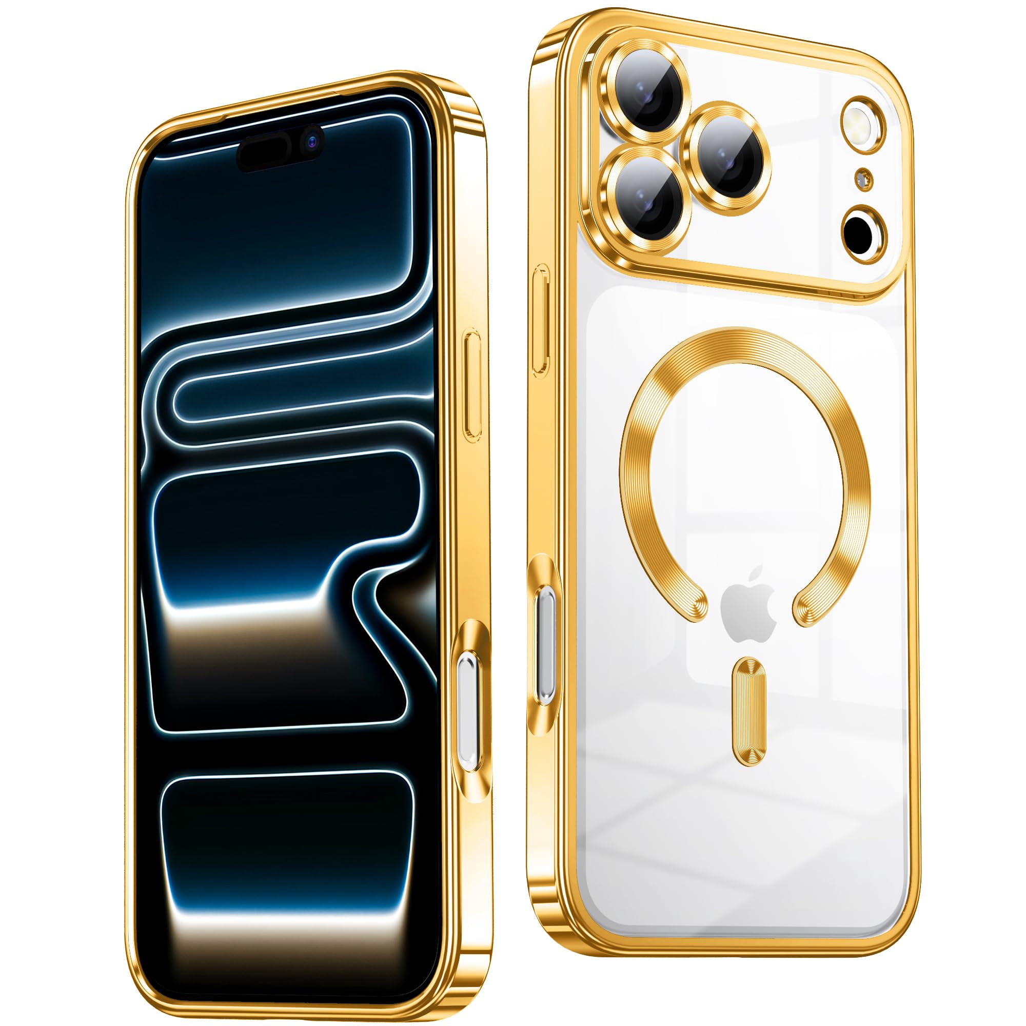 TOBOVON Slim Thin for iPhone 17 Pro Max Case Clear, Compatible with MagSafe, Built-in Camera Lens Protector, Non Yellowing Shock