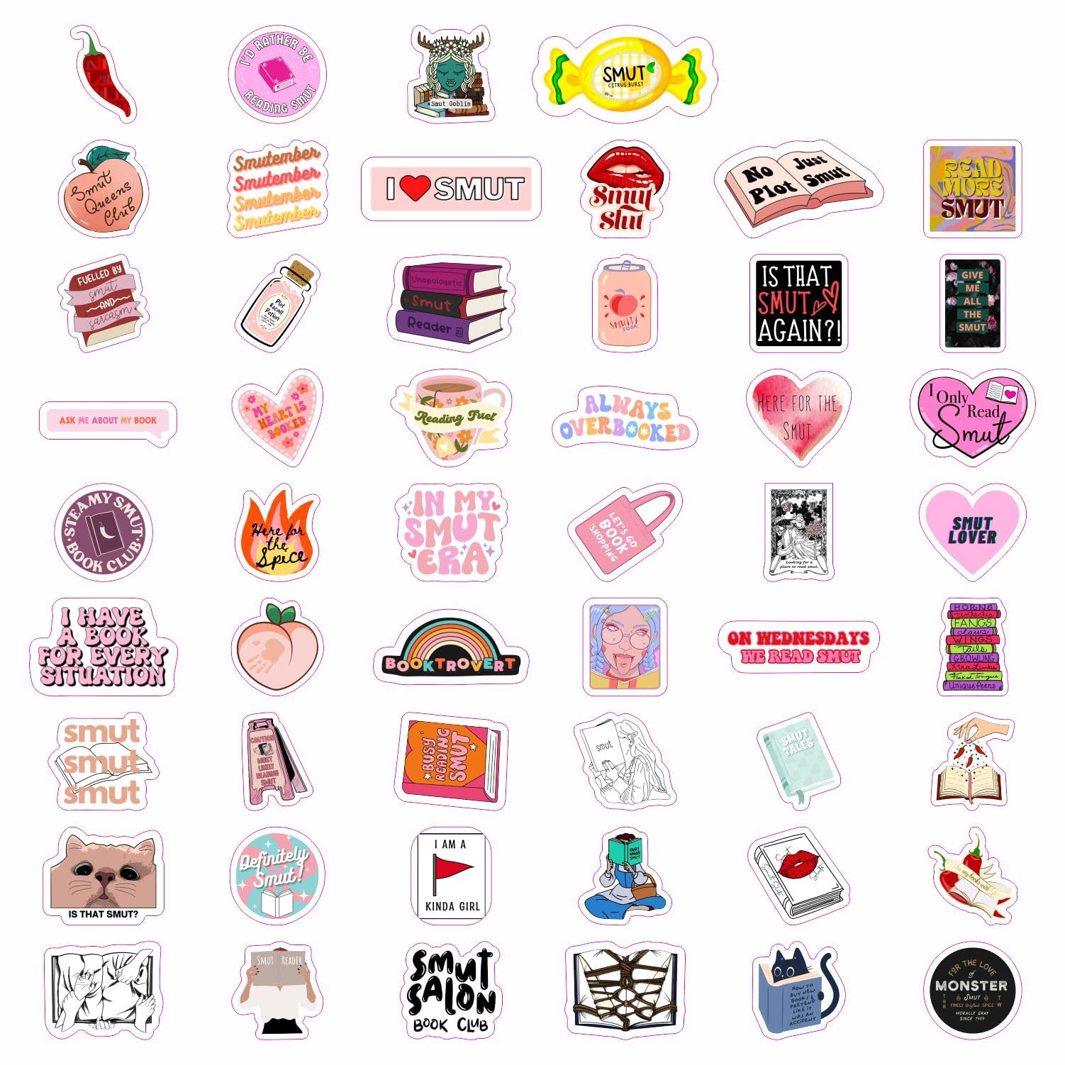 100Pcs Smu_Tty Book Stickers   Spicy Book Stickers For Kind Le, Book Tok Stickers, Bookish Stickers For Adults, Dark Romance Boo