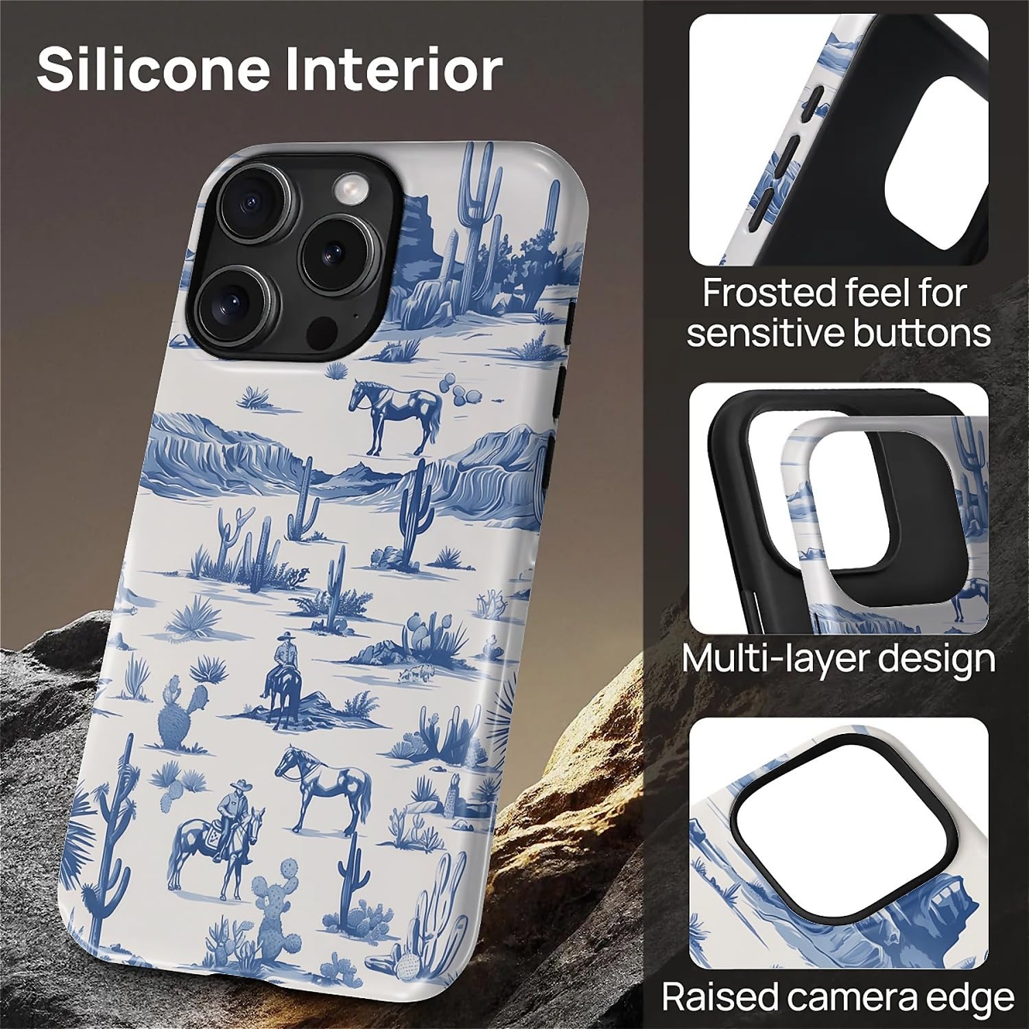 Fkbrcl4U For Iphone 16 Pro Max Case, Hybrid 2-Layer Silicone Protective Glossy Case For Magsafe For Iphone 16 Pro Max Western Co