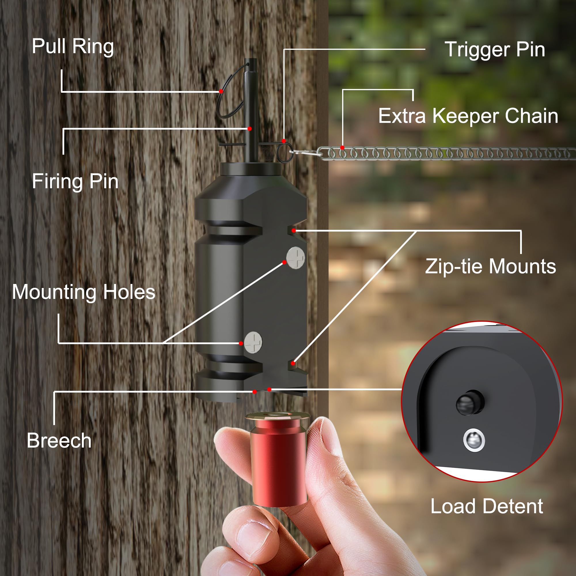 Remfly Perimeter Trip Alarm, 12 Gauge Camping Trip Wire Alarm Device, Early Warning Security System For Camping And Property Saf