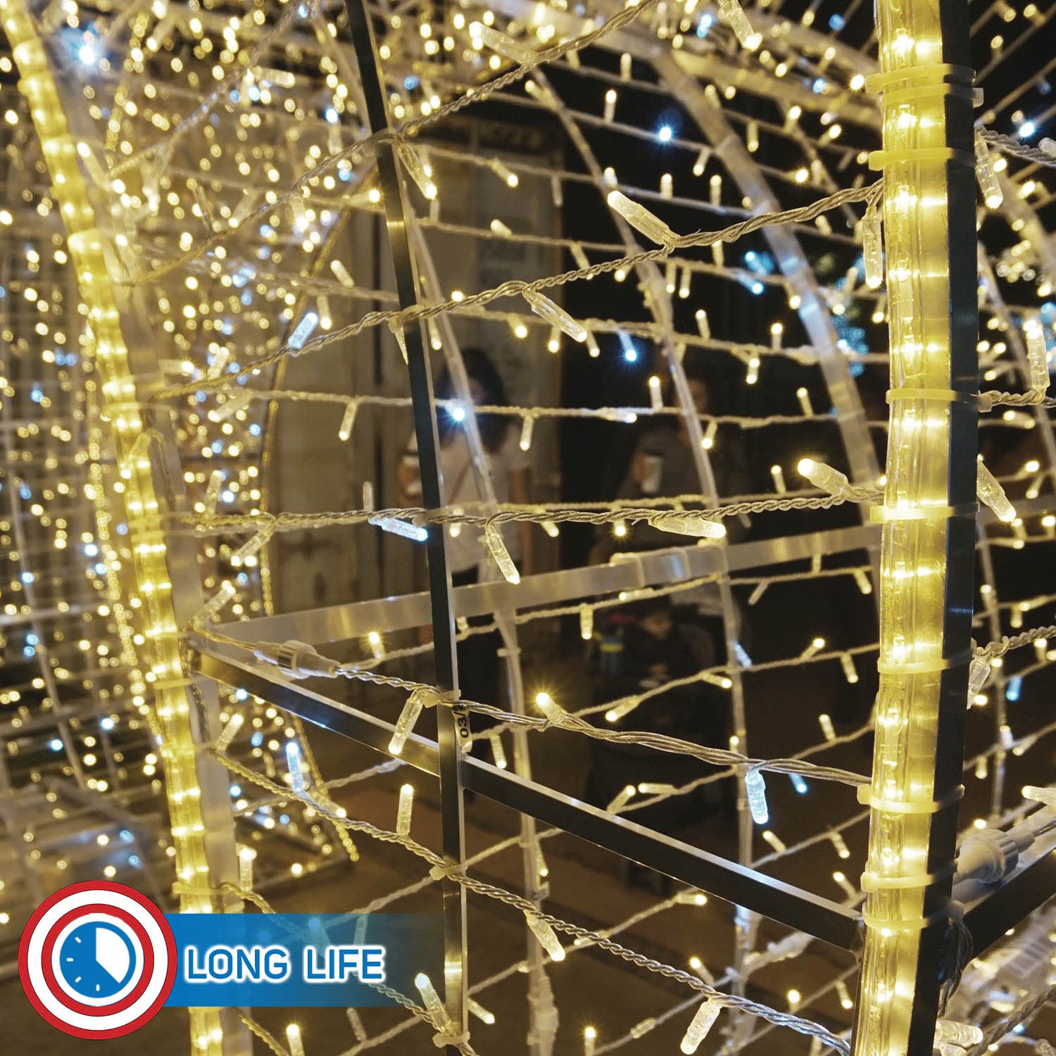 Russell Decor Led Rope Lights Christmas Decoration Lights Plug With 4 Level Dimmable Controller And Clips Included 200 Ft (Warm