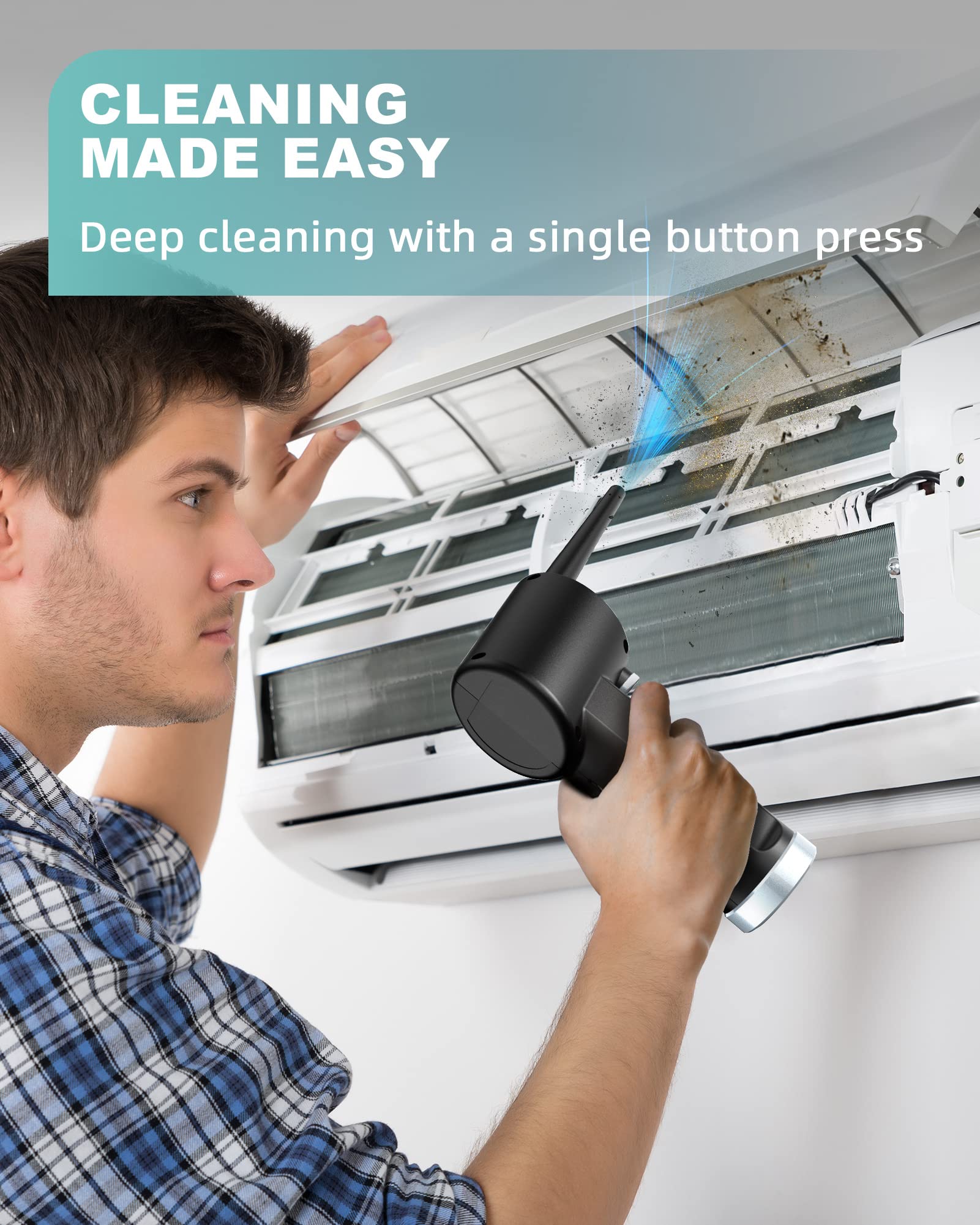 Koonie Cordless Air Duster, Battery Operated Computer Cleaning Duster, Portable Replaces Compressed Air Cans, 6000Mah 10W Fast C