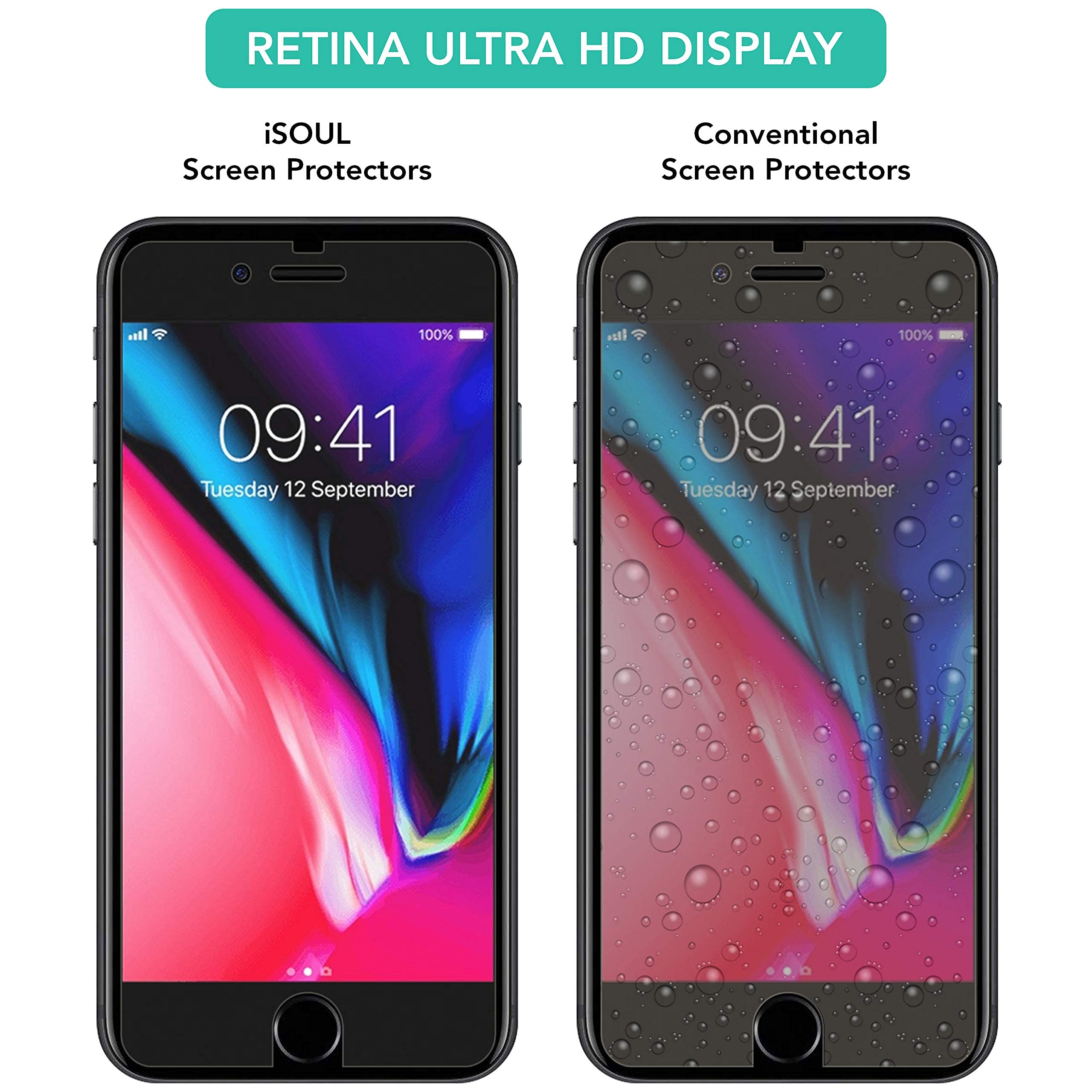 Isoul 4 Pack Screen Protector For Iphone Se 3/2 (2022/2020 Edition), Iphone 8,7,6S,6, 4.7 Inch Tempered Glass Film [Ultra Hd] [3