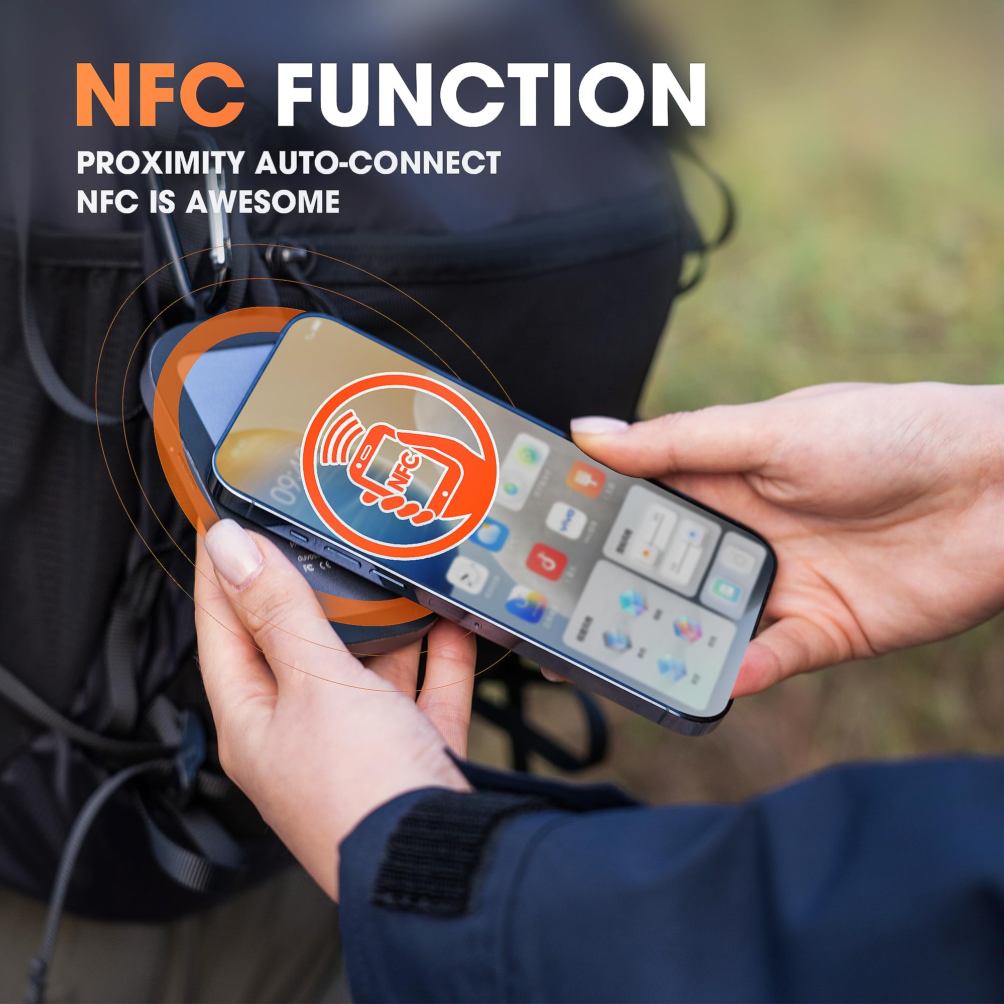 Duvoss Portable Speaker With Bluetooth, 0.5'' Ultra Thin Bluetooth Speaker, Integrated Carabiner, Mini Wireless Speaker Built In