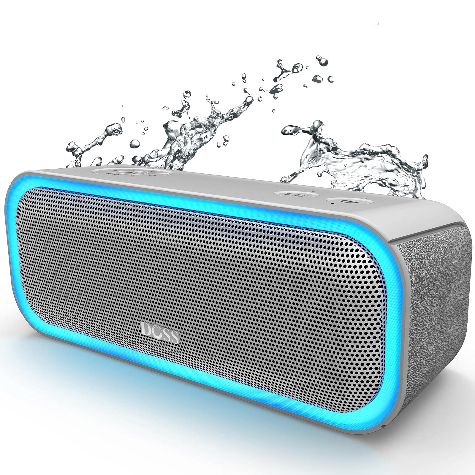 Doss Soundbox Pro Bluetooth Speaker With 20W Stereo Sound, Active Extra Bass, Ipx6 Waterproof, Tws Pairing, Multi Colors Lights, 20H Playtime, Portable For Beach, Outdoor Grey