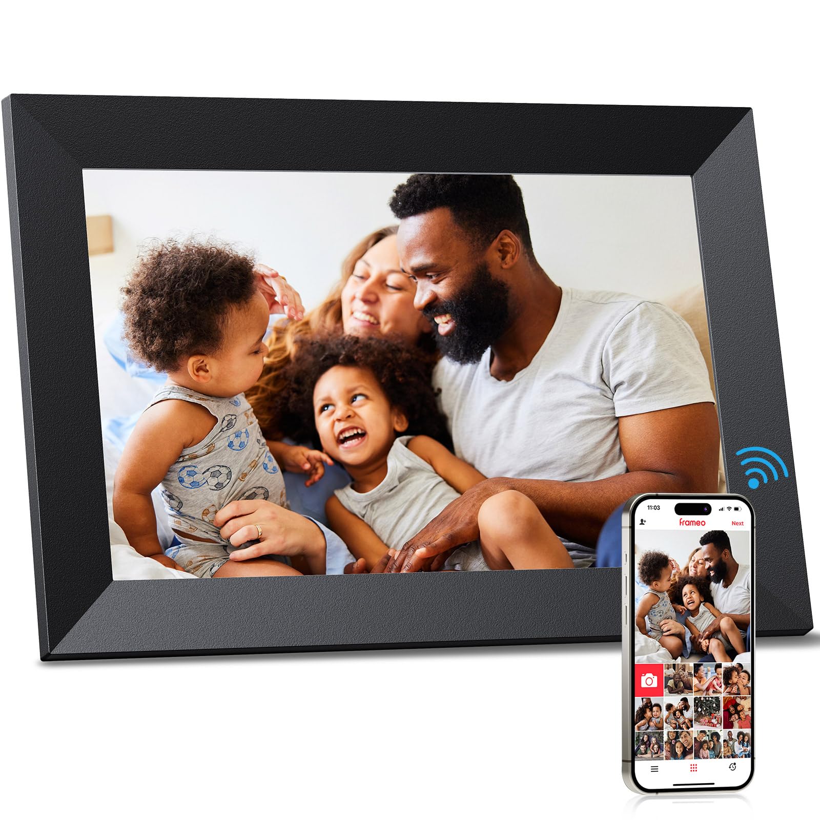 Frameo 10.1'' Digital Picture Frame Wifi Smart Photo Frame Electronic Digital Picture Frames Load From Phone 1280X800 Hd Ips Tou