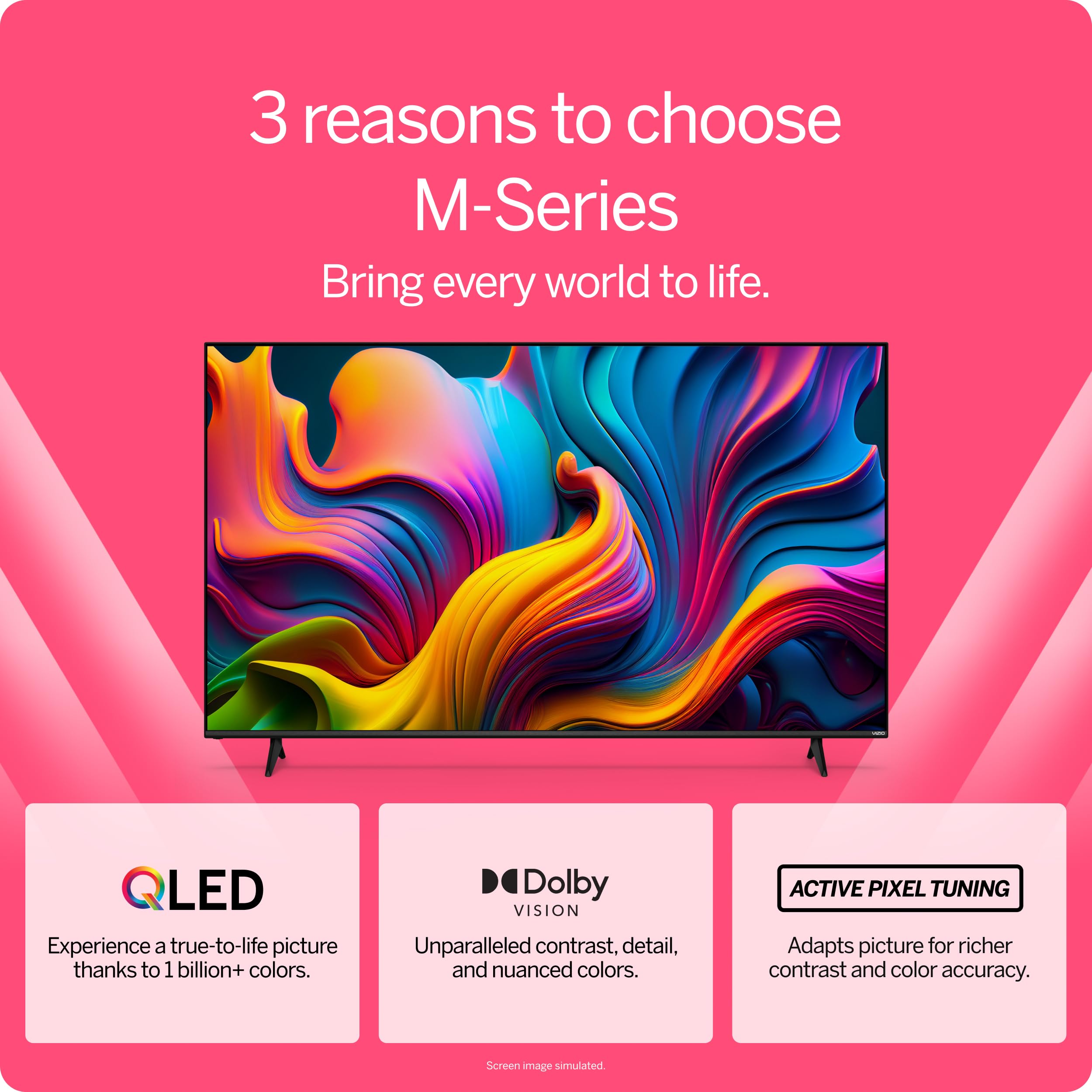 Vizio 55 Inch M Series 4K Qled Hdr Smart Tv With Voice Remote, Dolby Vision, Hdr10+, Alexa Compatibility, Vrr With Amd Freesync,