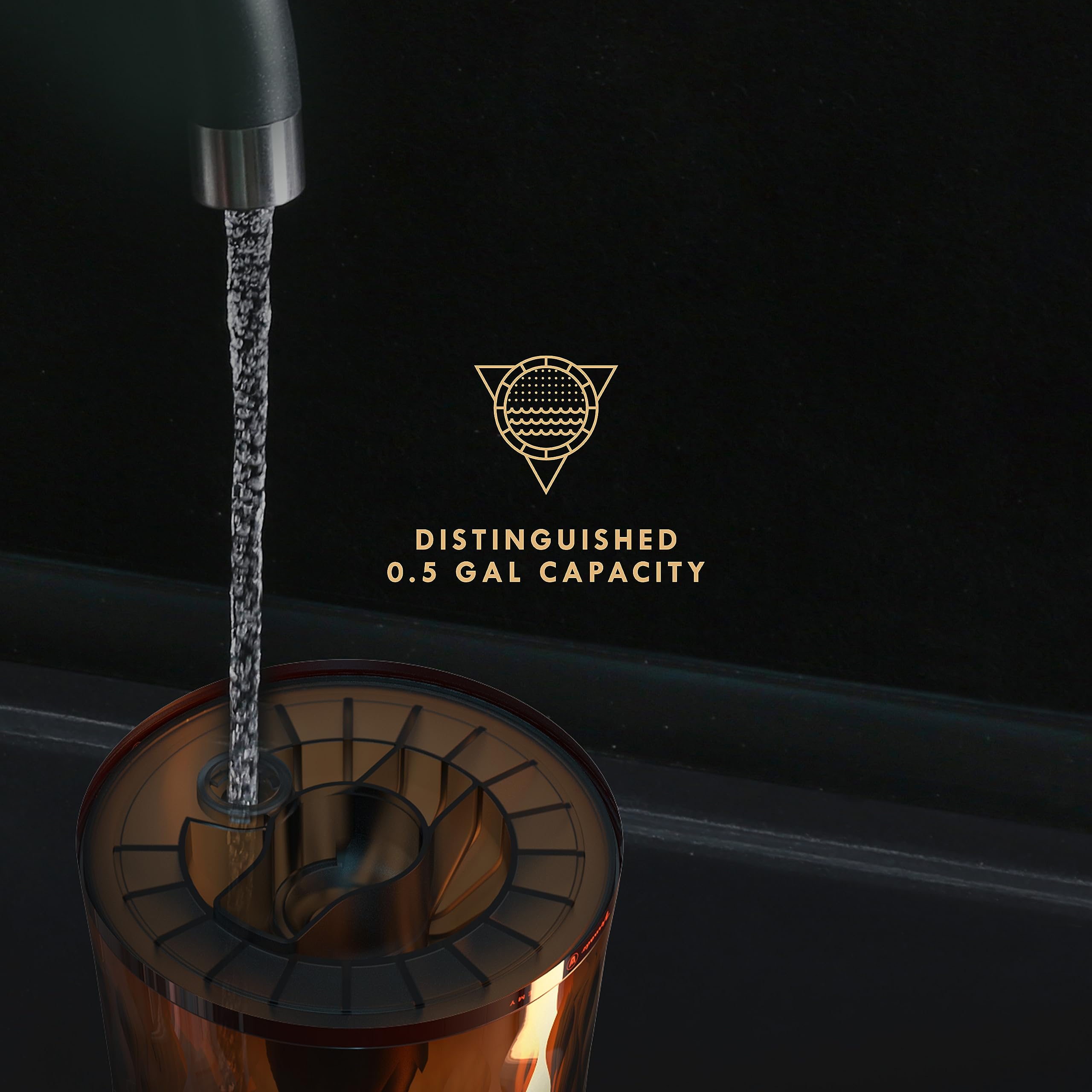 Vornado Lucerna 1 Alchemy Ultrasonic Humidifier With Ambient Light, 0.5 Gallon Capacity, 24 Hour Runtime, Modern Luxury Design,