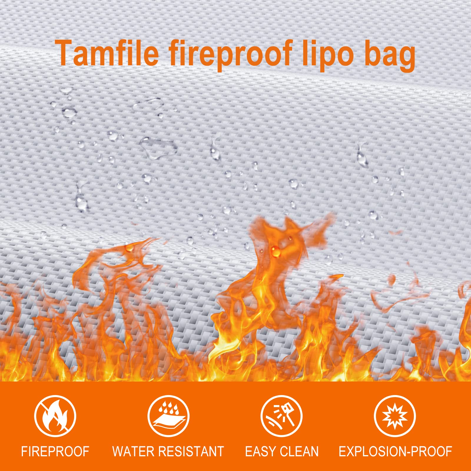 Tamfile Fireproof Lipo Battery Bag With 4200F Heat Insulated, Ebike Lipo Bag With Pockets And Shoulder Strap,Explosionproof Lipo