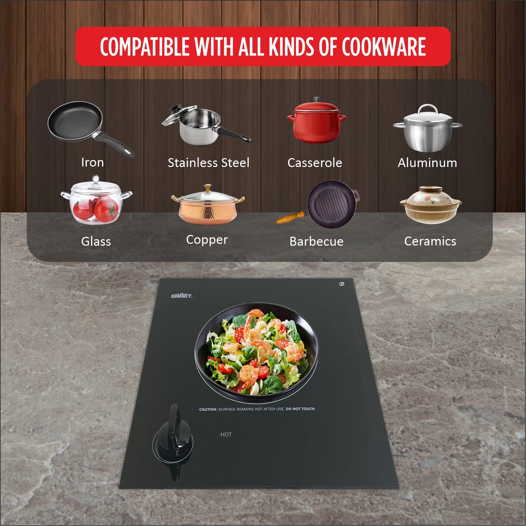 12'' Wide 115V 1 Burner Radiant Cooktop