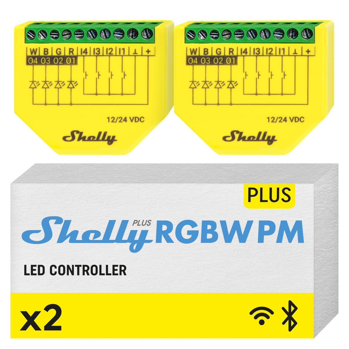 Shelly Plus Rgbw Pm | Wifi Smart Remote Control For Rgbw Led Strips With Power Metering | Home Automation | Bluetooth Gateway |
