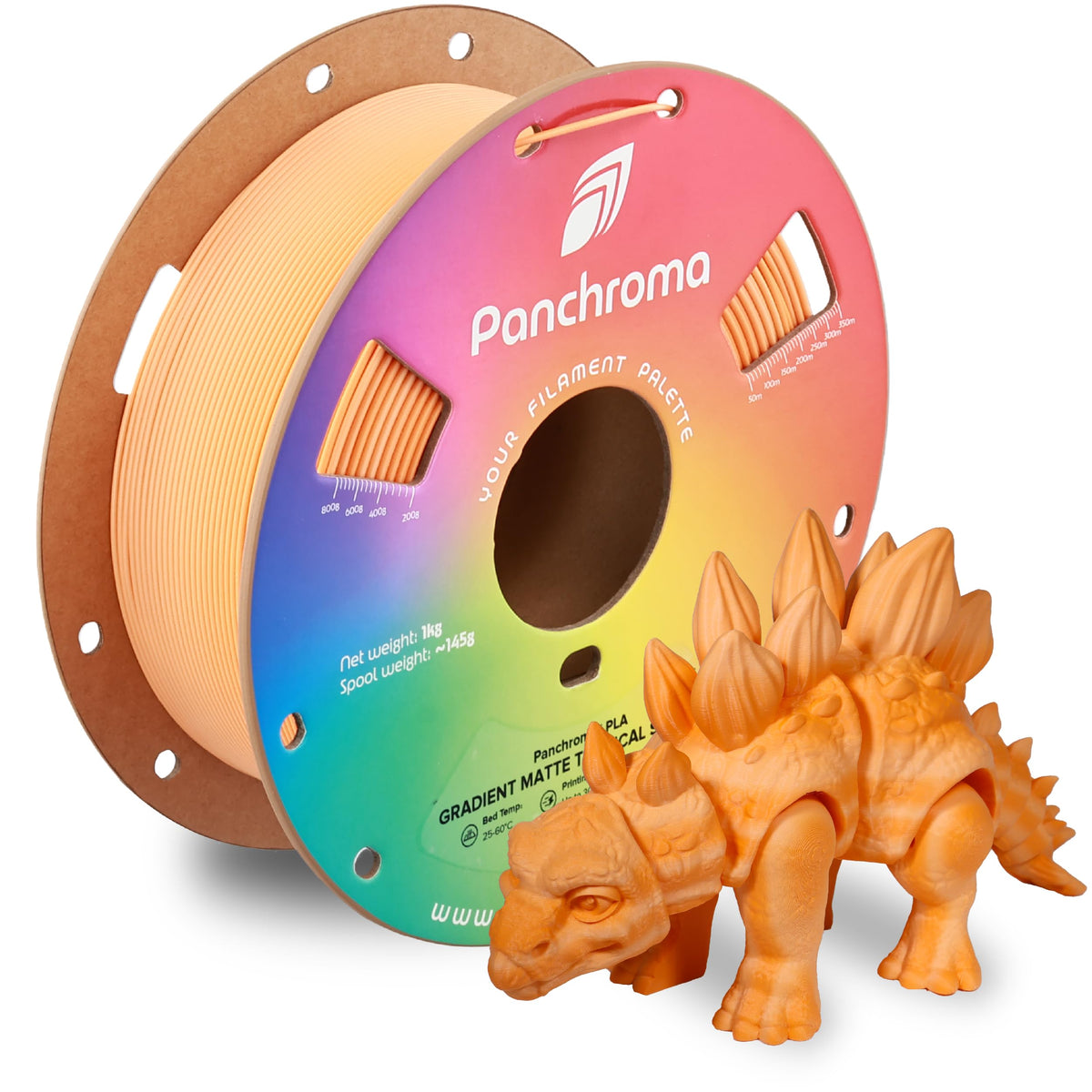 Polymaker Panchroma Gradient Matte PLA Filament, Multicolor Gradient M ...