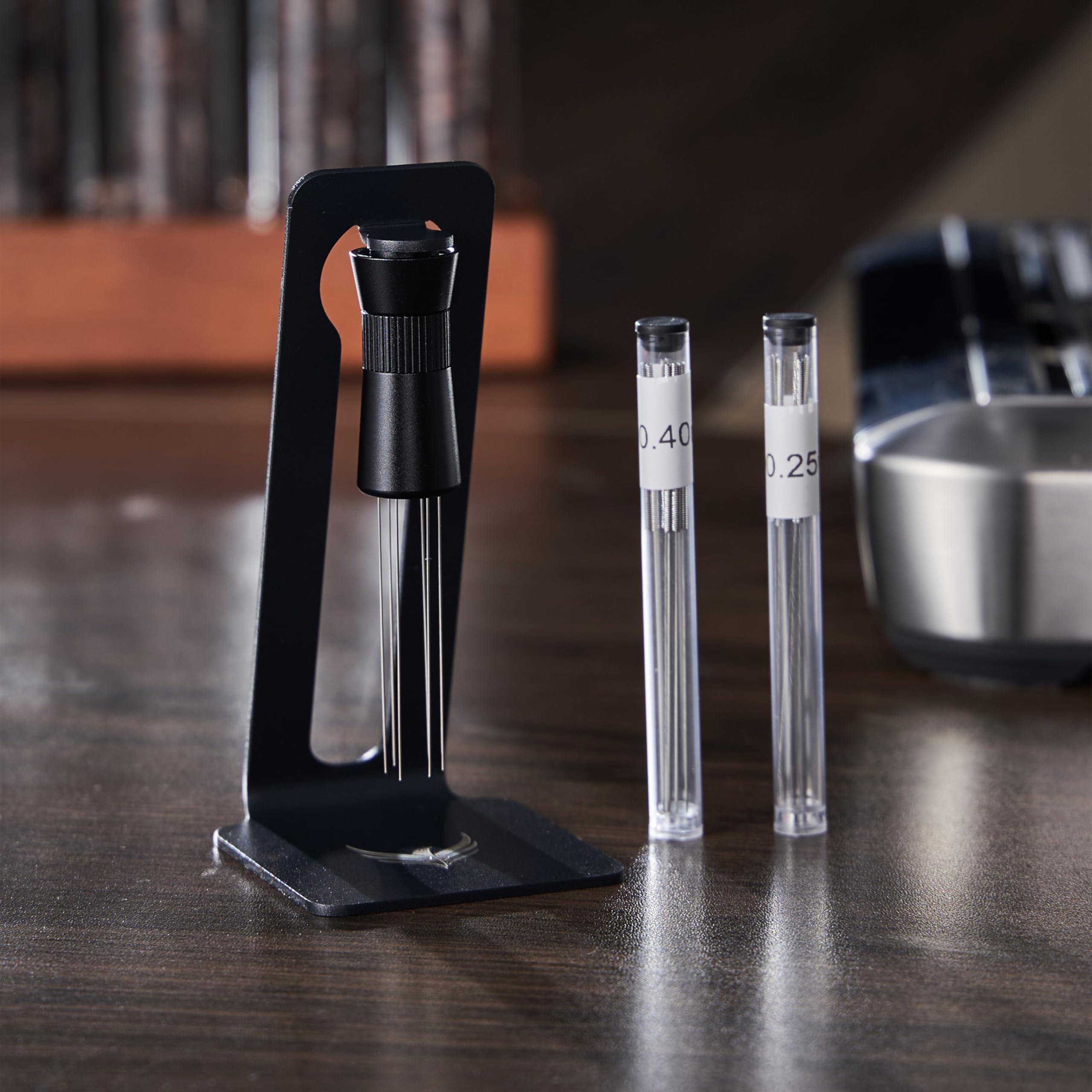 Knodos Wdt Tool Espresso Magnetic Needle Coffee Distrubution Tool With 0.4Mm & 0.25Mm Needles Premium Espresso Accessories For C