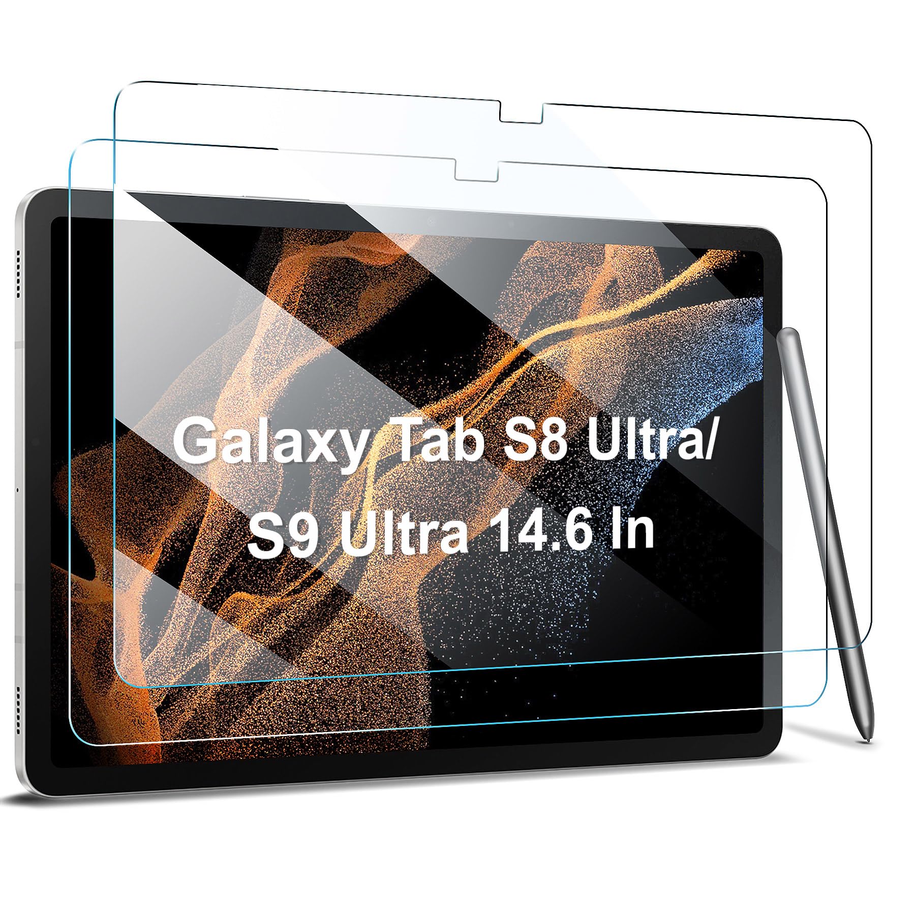 Ztotopcases 2 Pack Screen Protector For Samsung Galaxy Tab S9/S8 Ultra 14.6 Inch 2023/2022(Sm X900/X906/X916B/X910N), High Defin