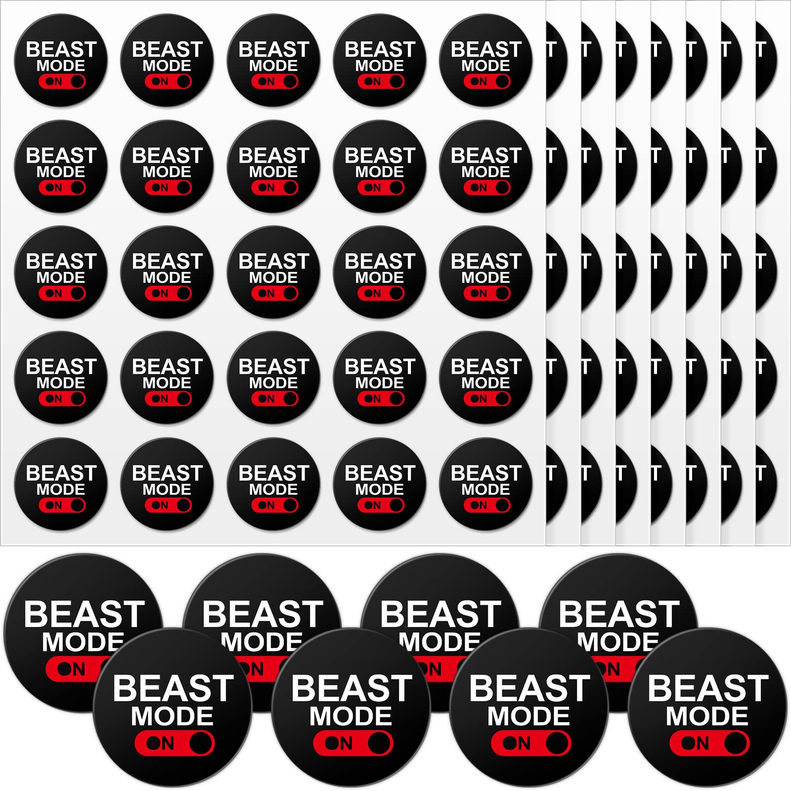 Leinuosen 200 Pcs Beast Mode Football Helmet Stickers 1-1/8 Inches Sports Fan Shop Beast Mode Helmet Award Decals Vinyl Self Adh