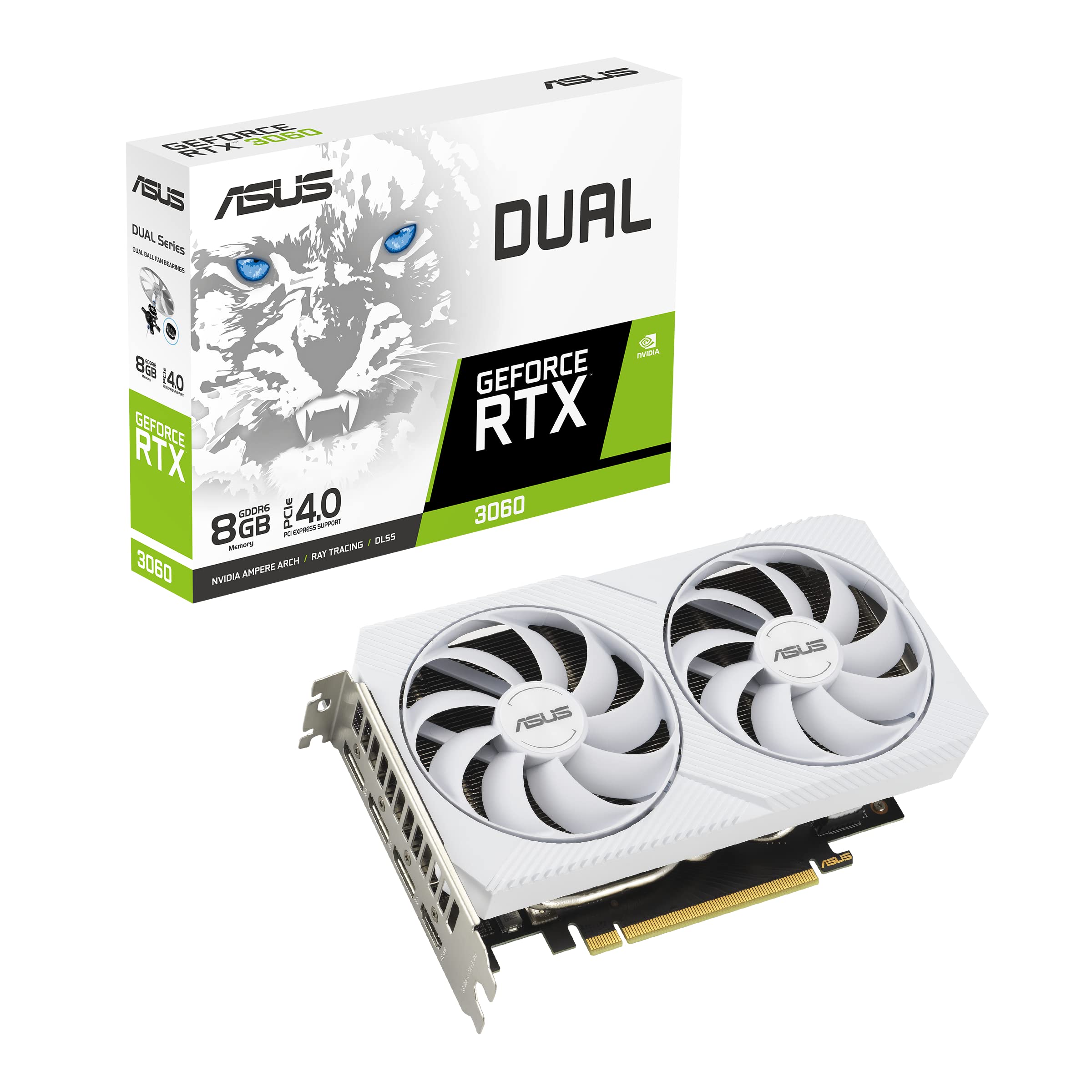 ASUS VCX DUALRTX30608GWHITE GeForce RTX 3060 White 8GB GDDR6 128B PCIE RTL