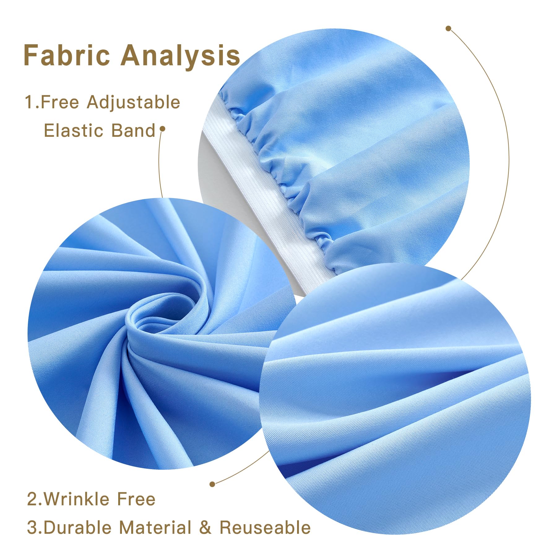 7.2Ft Baby Blue Round Backdrop Cover For 7Ft / 7.2Ft Circle Stand, Wrinkle Free Stretchy Circle Arch Round Backdrop Cover For Pa