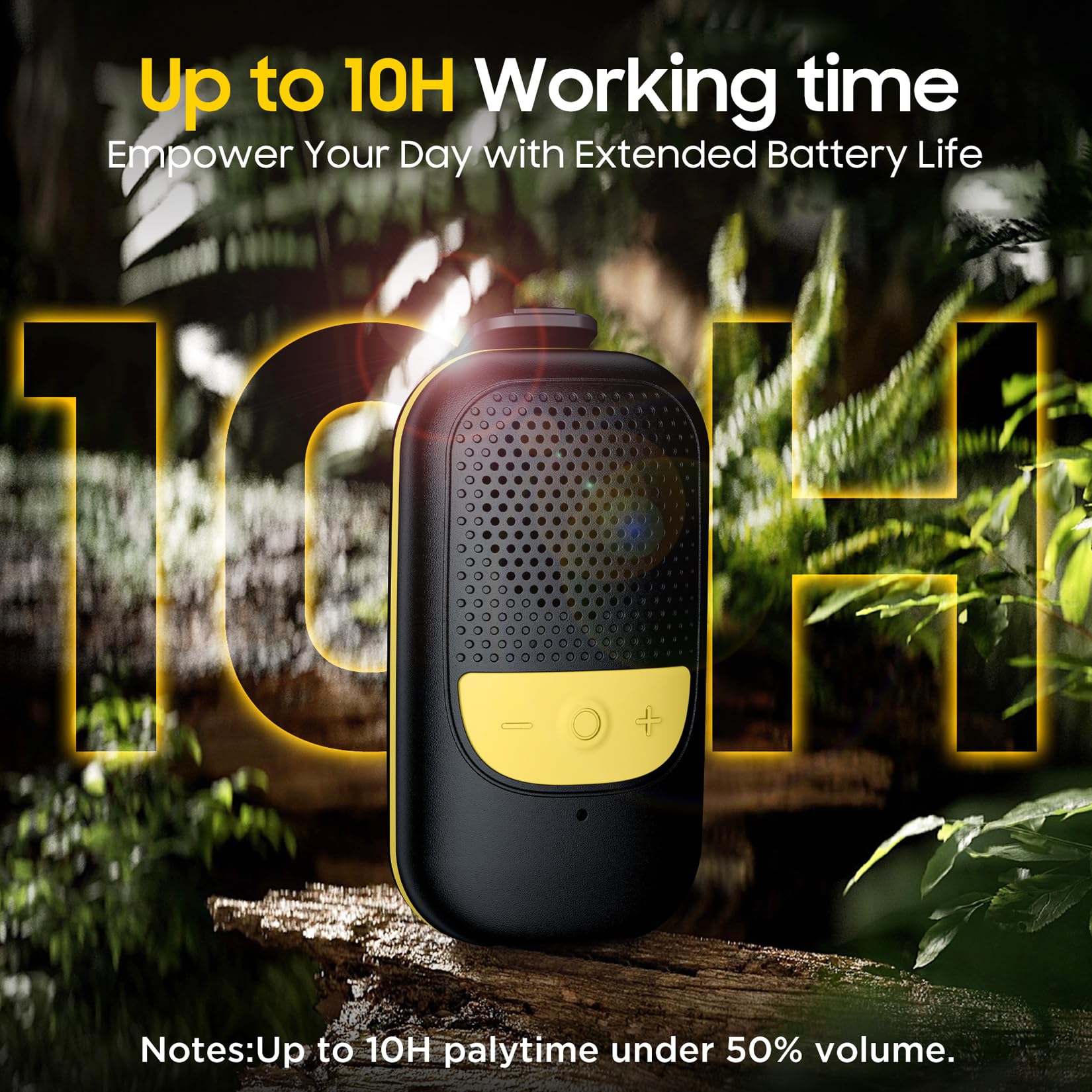 Temdan Wearable Bluetooth Speaker, Clip On Portable Speaker With Built In Mics For Hands Free Music And Calls, Up To 10 Hours Ba